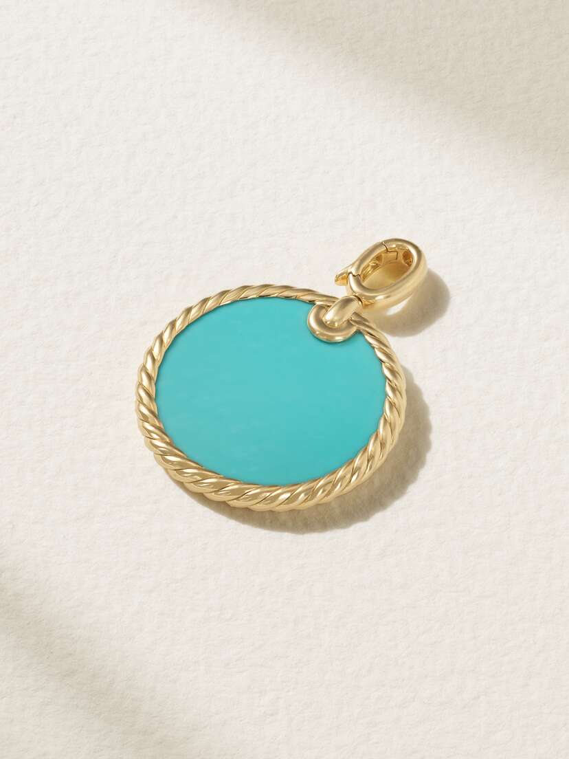 David Yurman Elements 18-karat Gold Turquoise Pendant