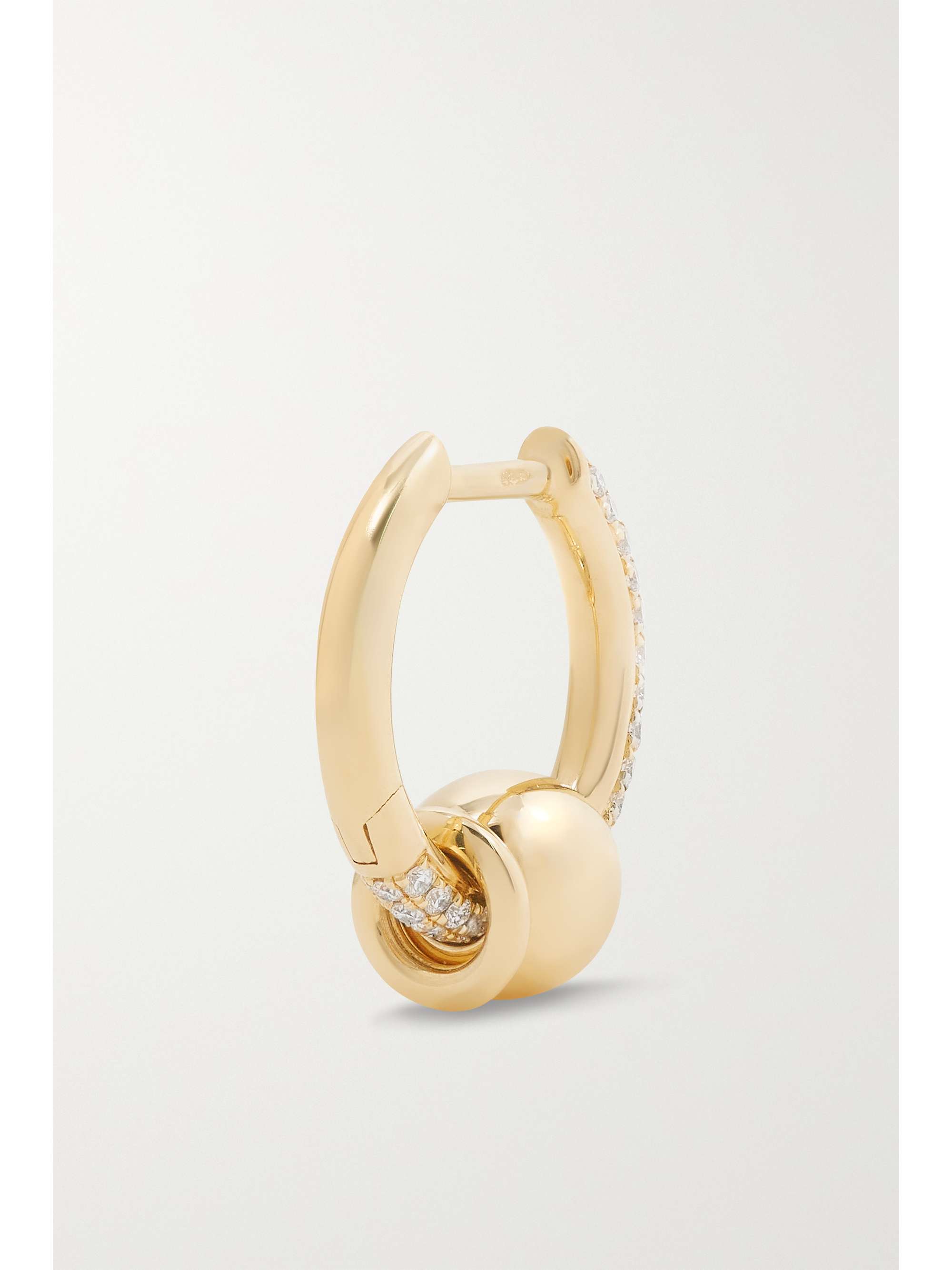 RAINBOW K 14-karat gold diamond single hoop earring