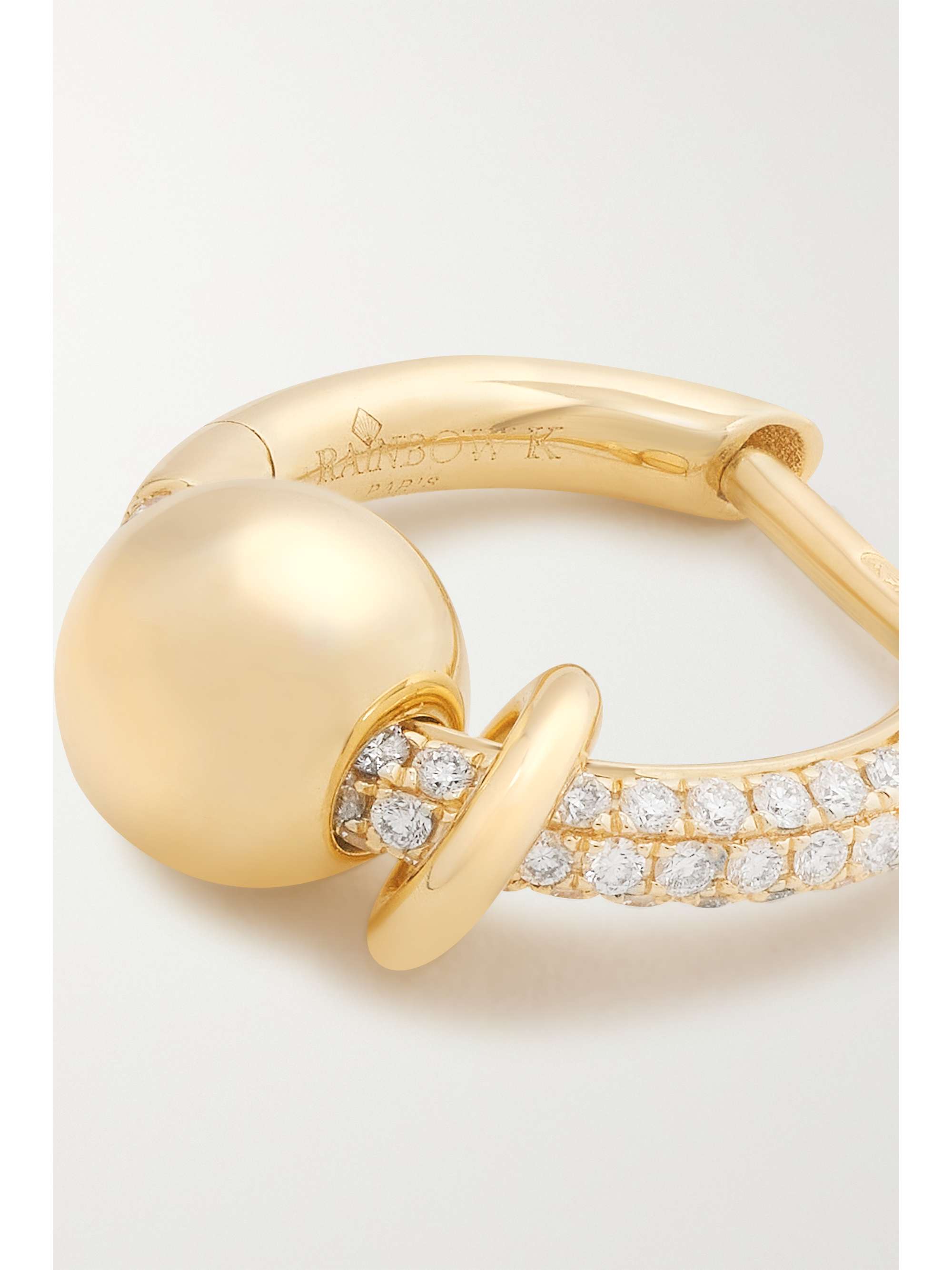 RAINBOW K 14-karat gold diamond single hoop earring