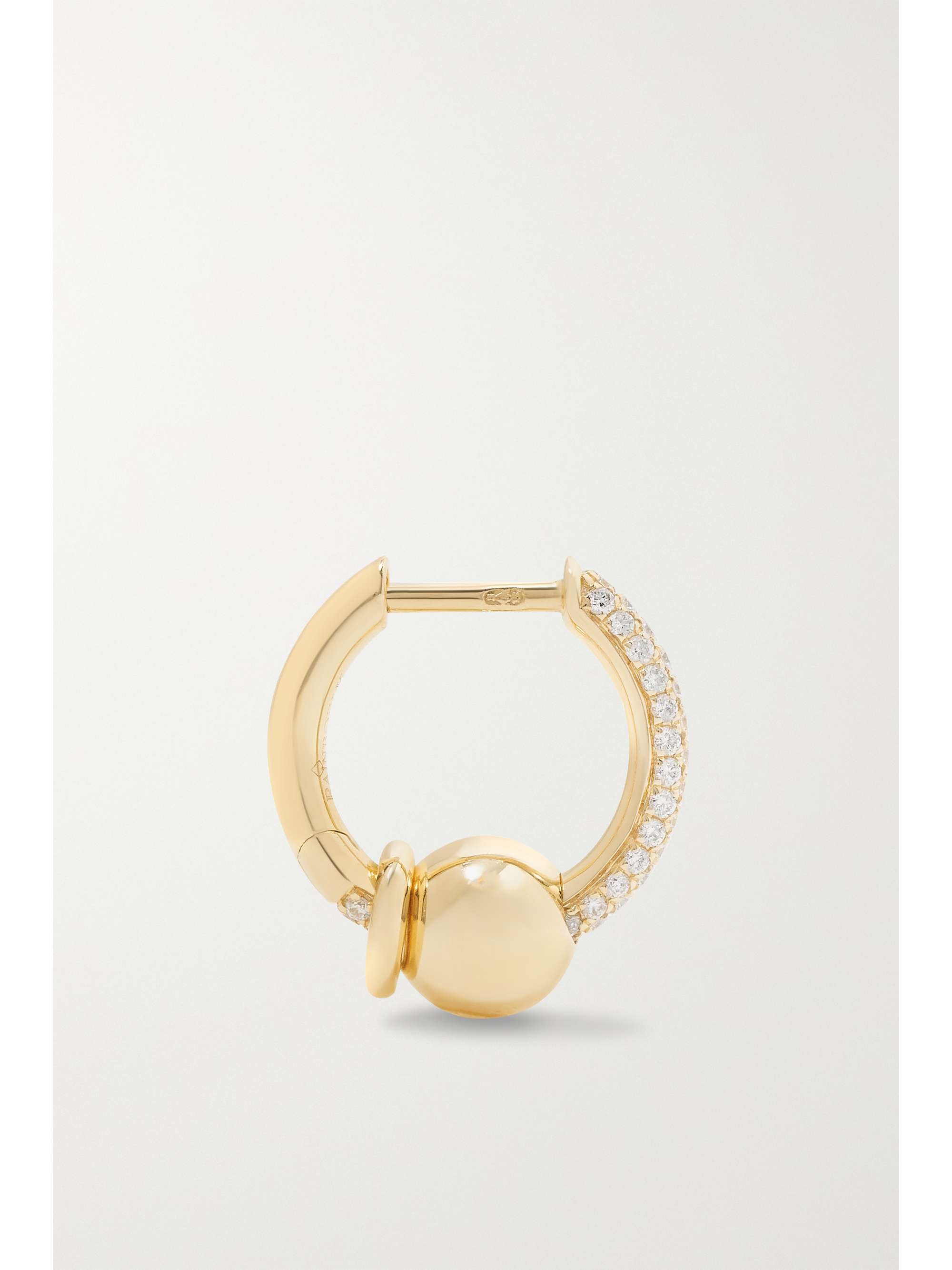 RAINBOW K 14-karat gold diamond single hoop earring