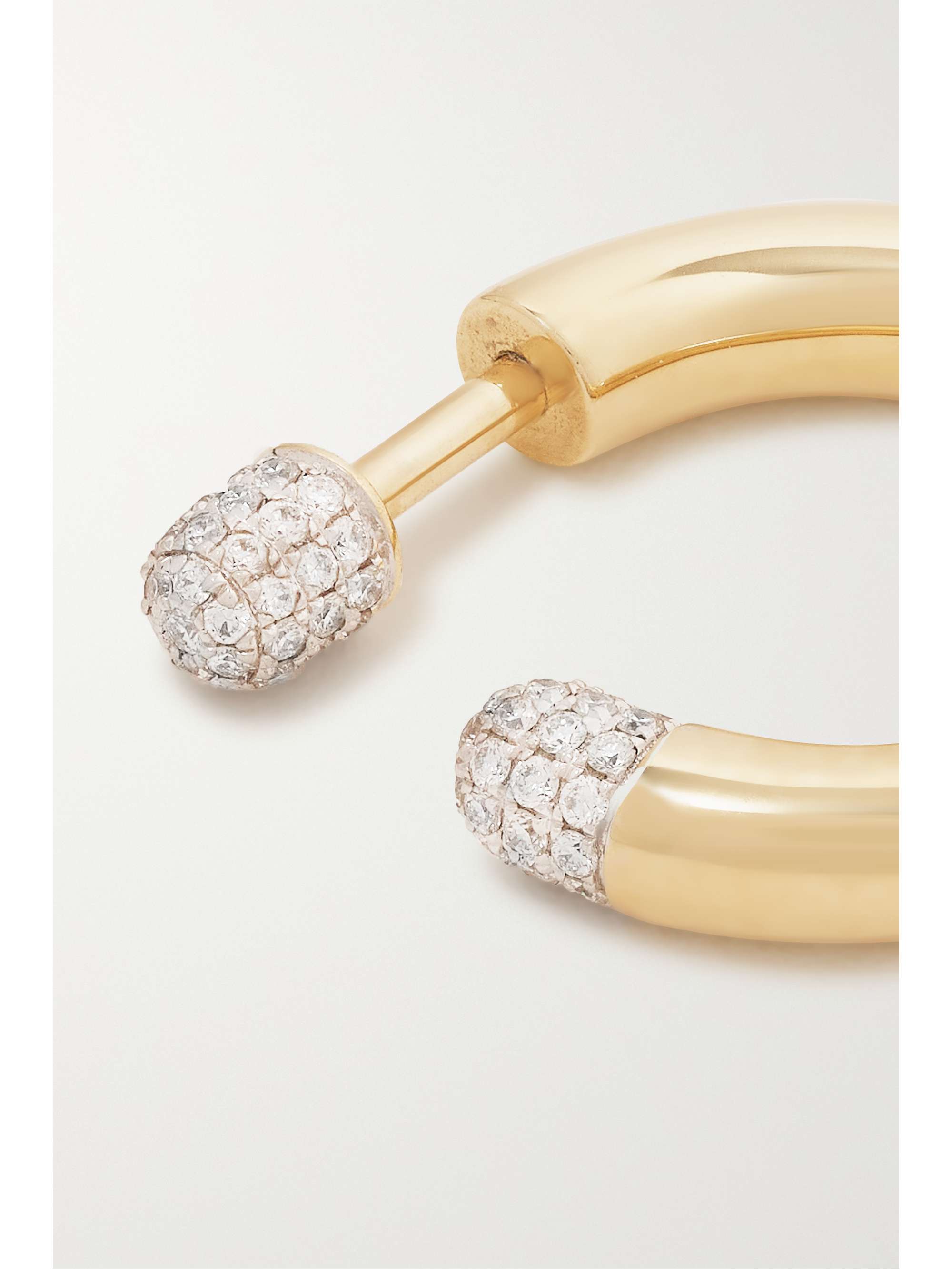 RAINBOW K Small Tube 9-karat gold diamond single hoop earring