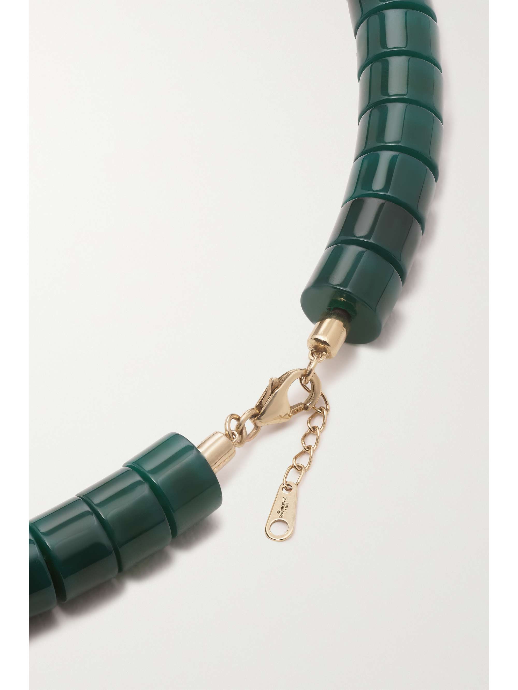 RAINBOW K 9-karat gold, agate and diamond necklace