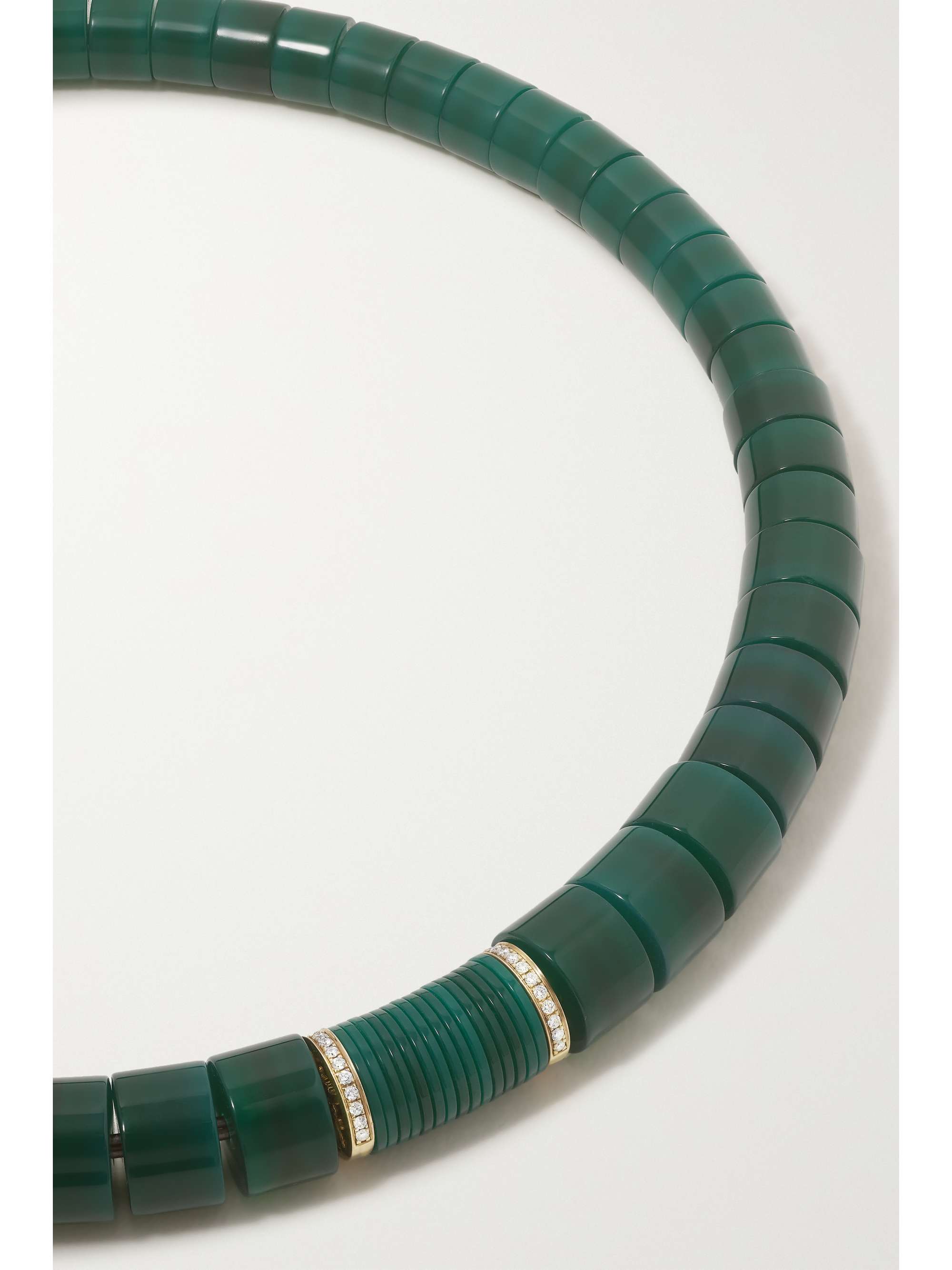 RAINBOW K 9-karat gold, agate and diamond necklace