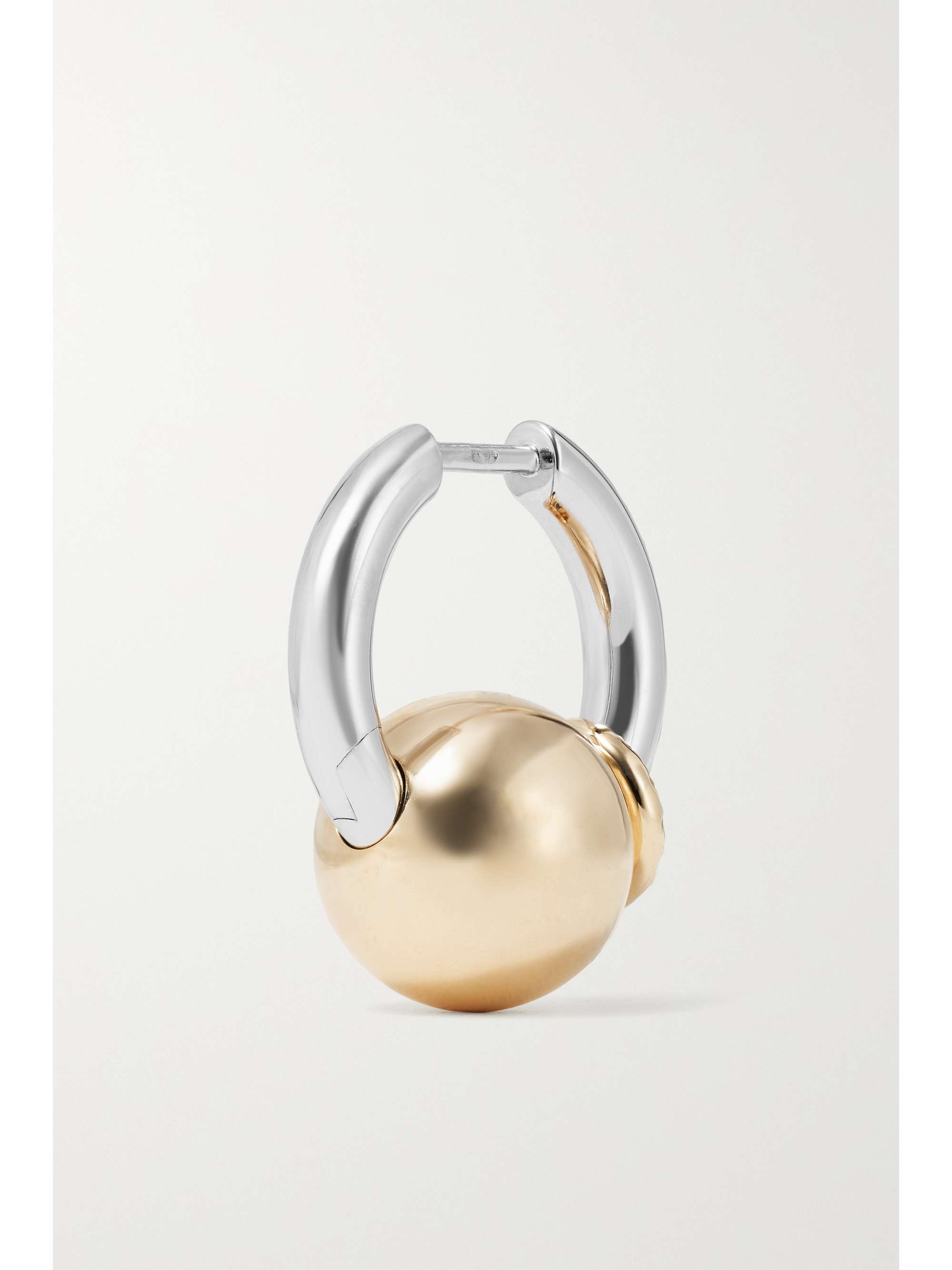 RAINBOW K 14-karat yellow and white gold diamond single hoop earring
