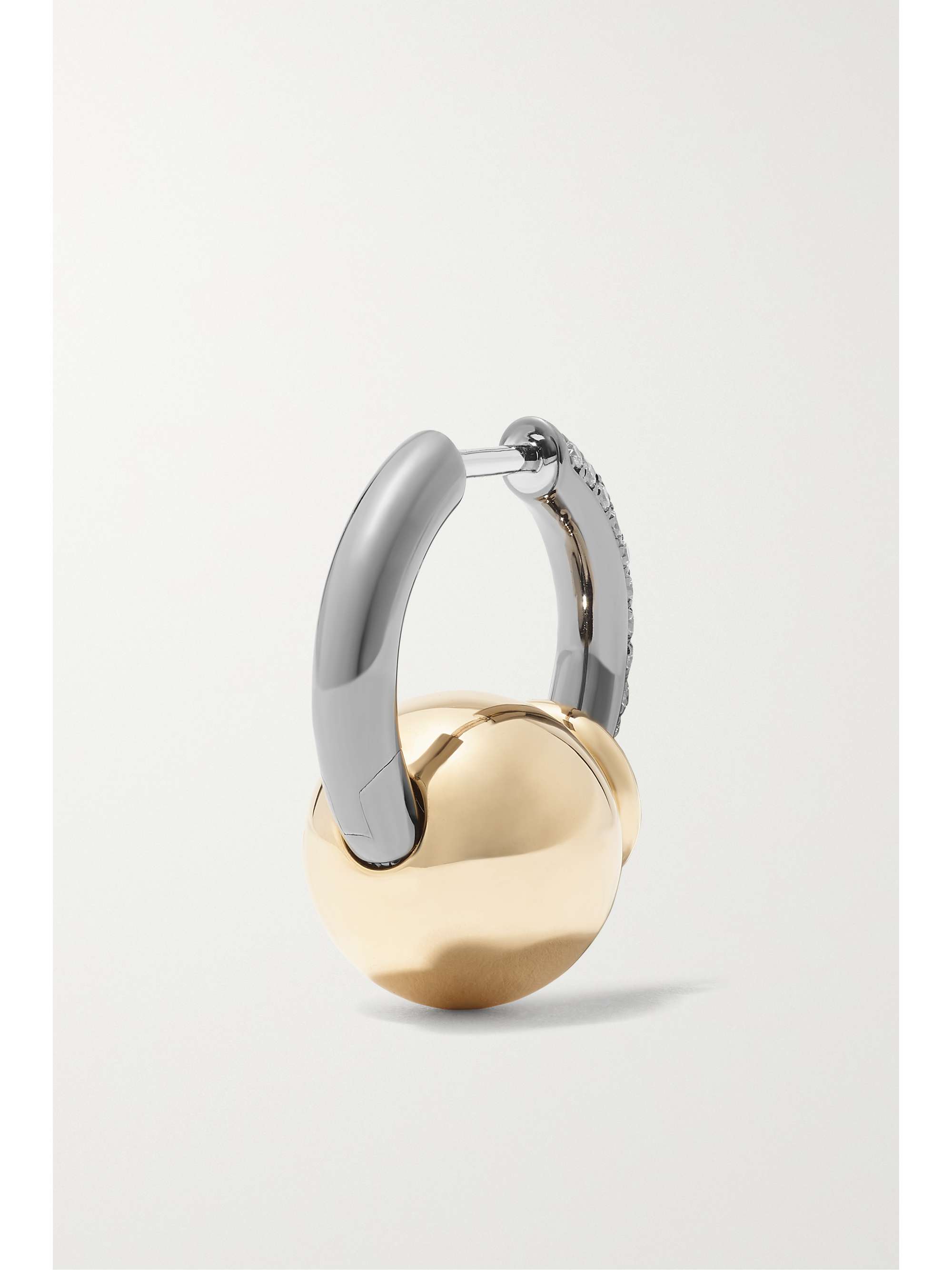 RAINBOW K 14-karat gold and silver diamond single earring