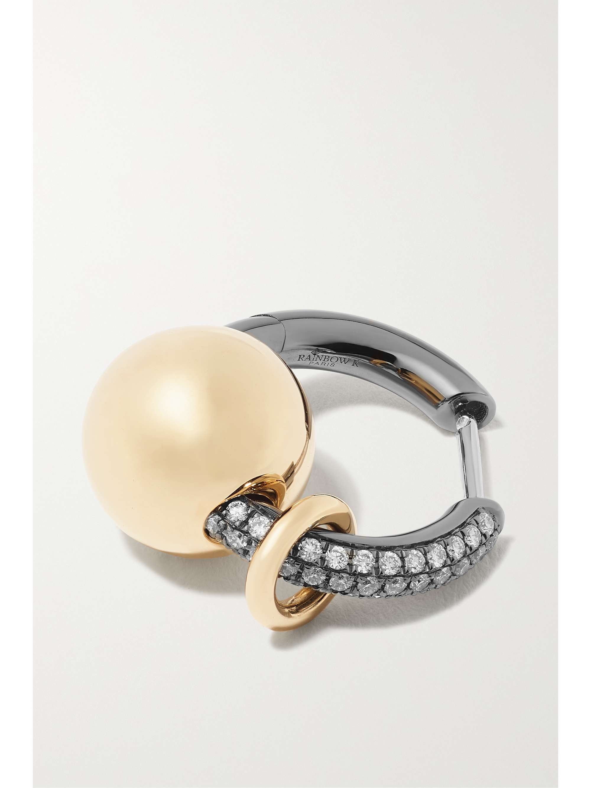 RAINBOW K 14-karat gold and silver diamond single earring