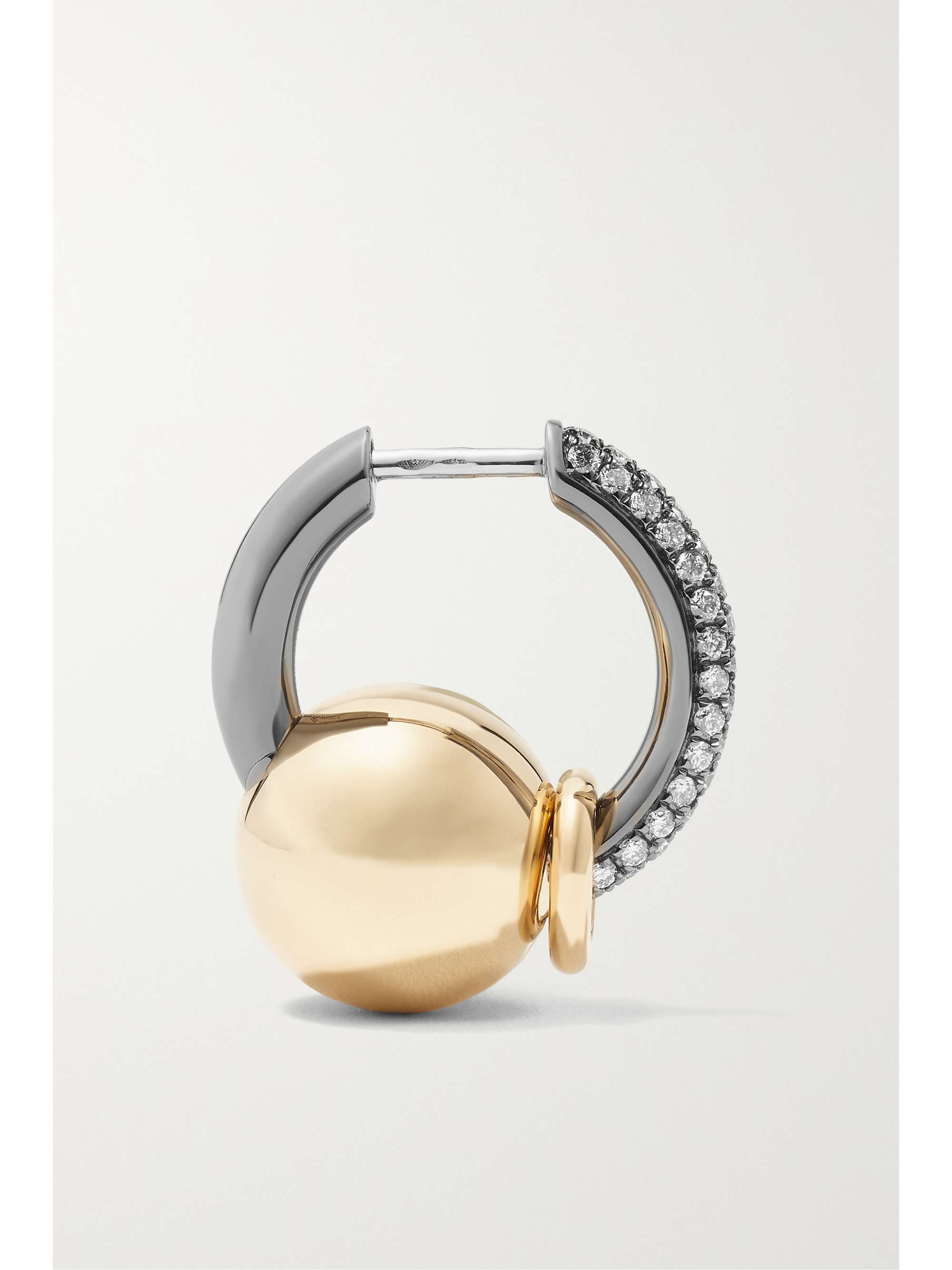 RAINBOW K 14-karat gold and silver diamond single earring