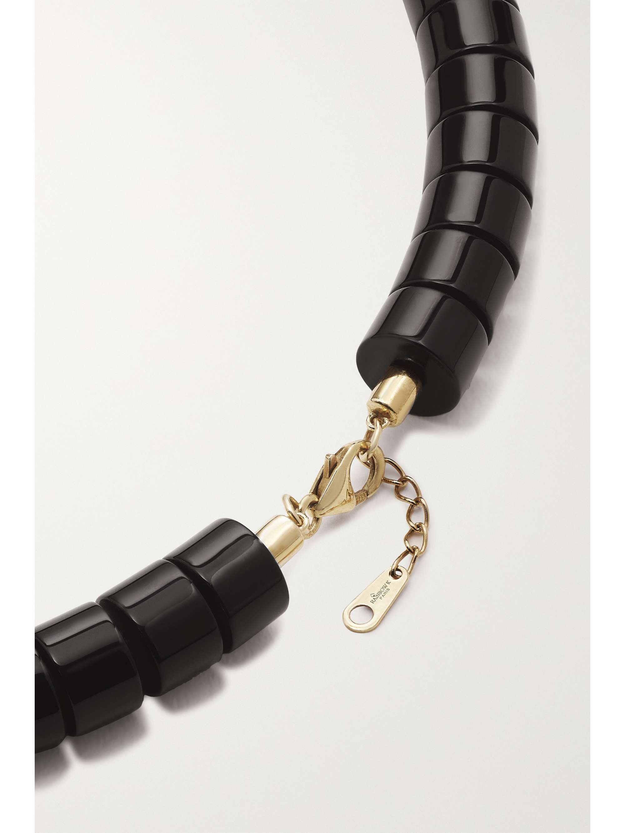 RAINBOW K 9-karat gold, agate and diamond necklace