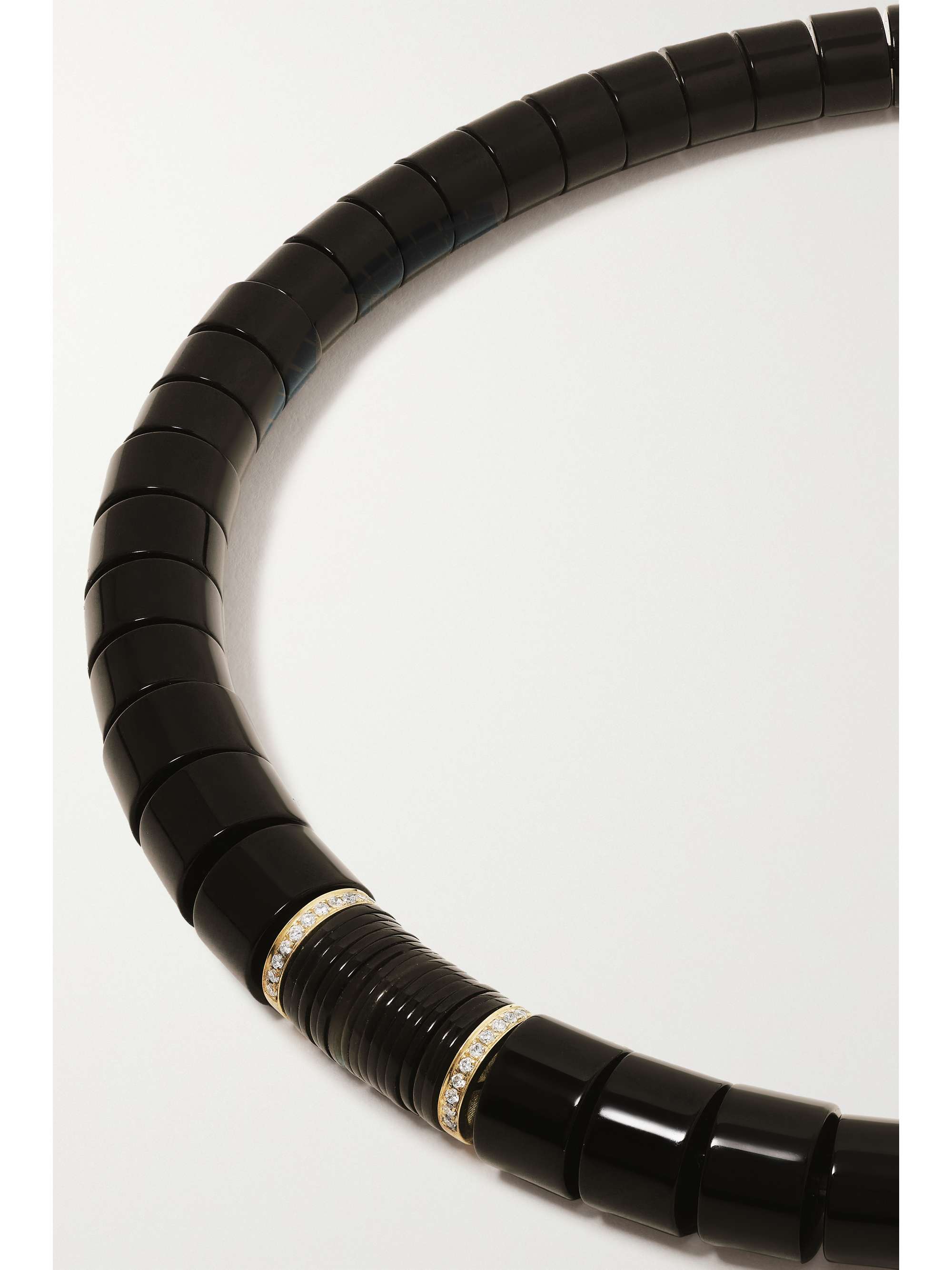 RAINBOW K 9-karat gold, agate and diamond necklace