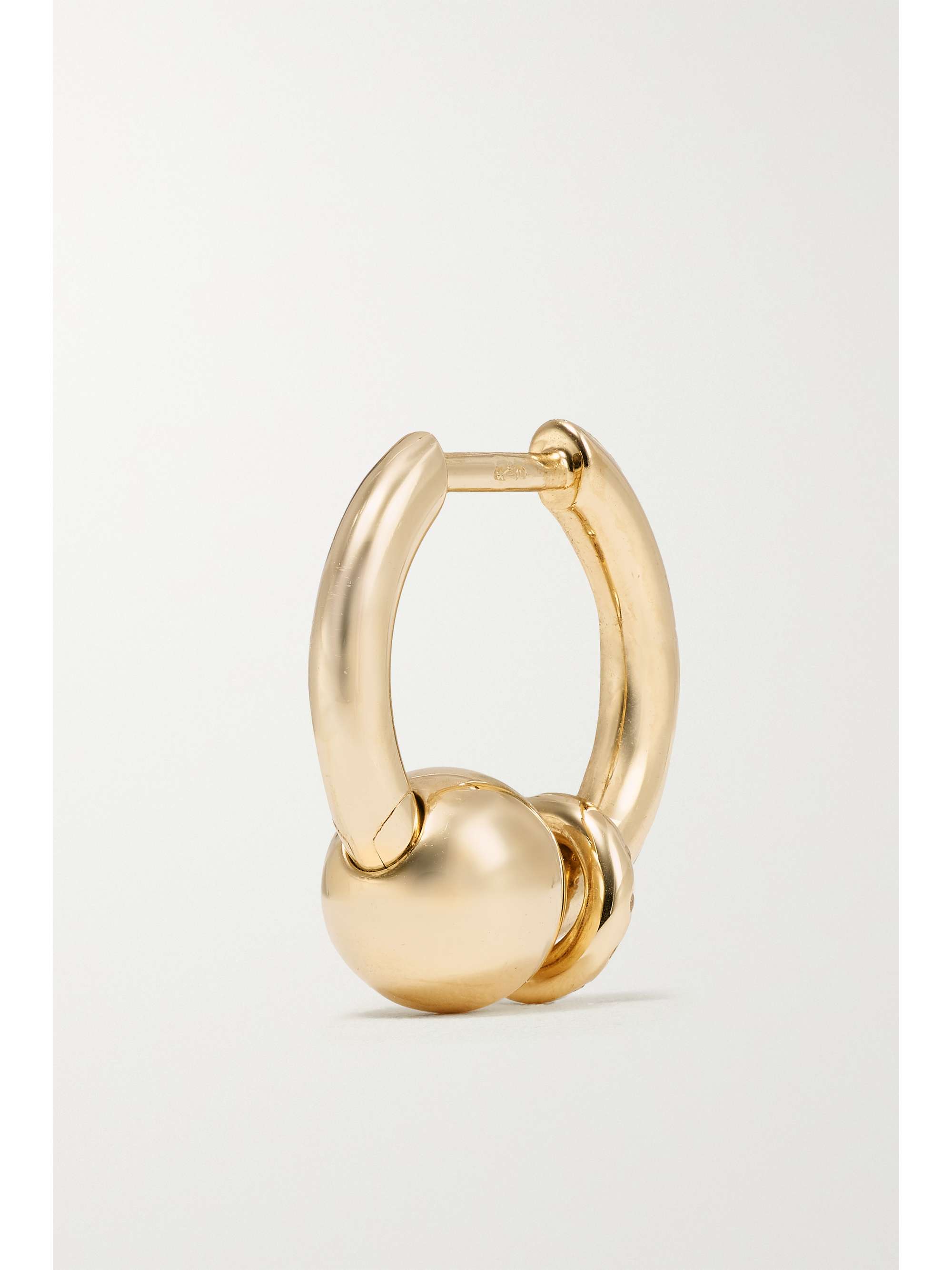 RAINBOW K 14-karat gold diamond single hoop earring