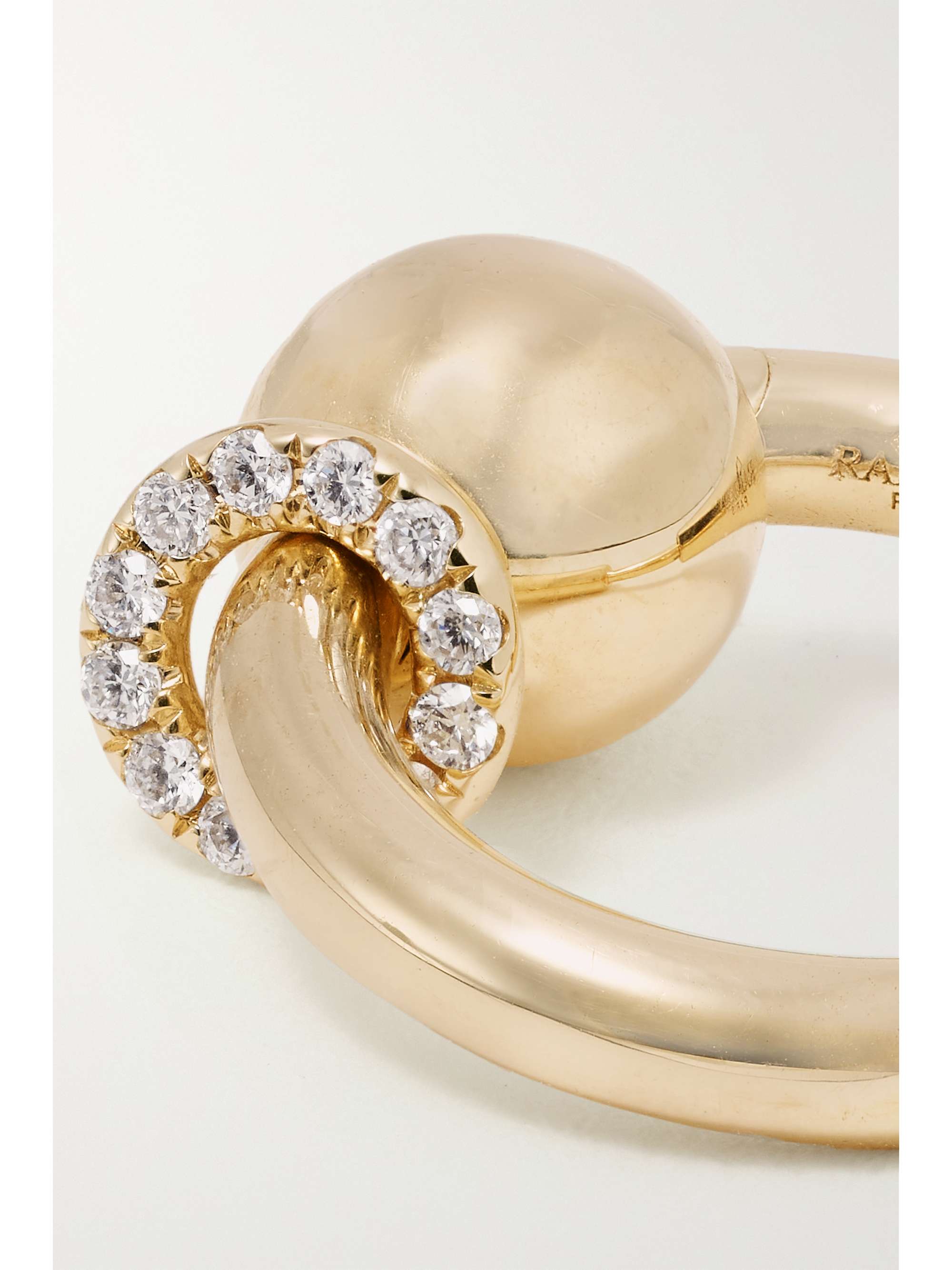 RAINBOW K 14-karat gold diamond single hoop earring