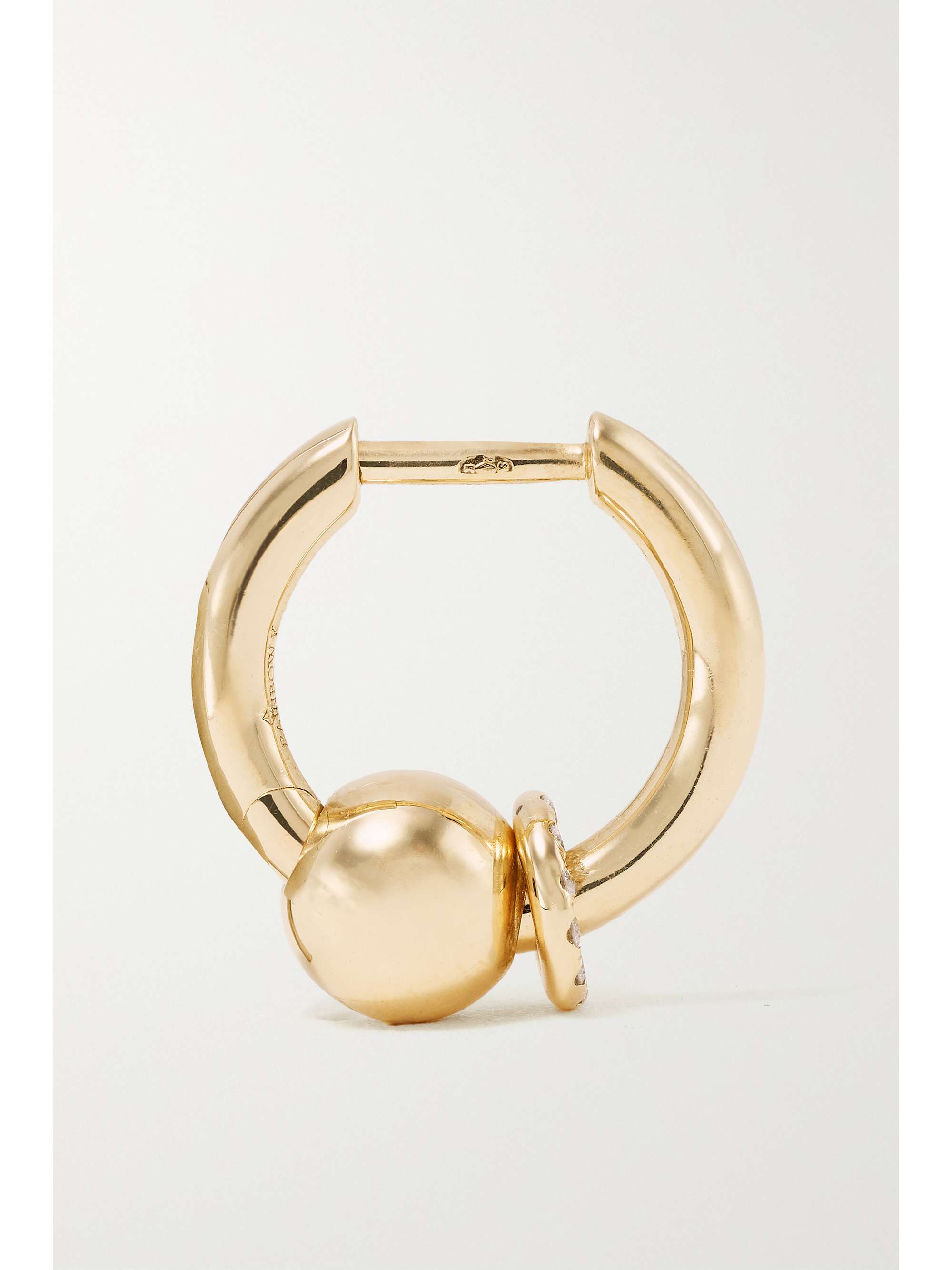 RAINBOW K 14-karat gold diamond single hoop earring