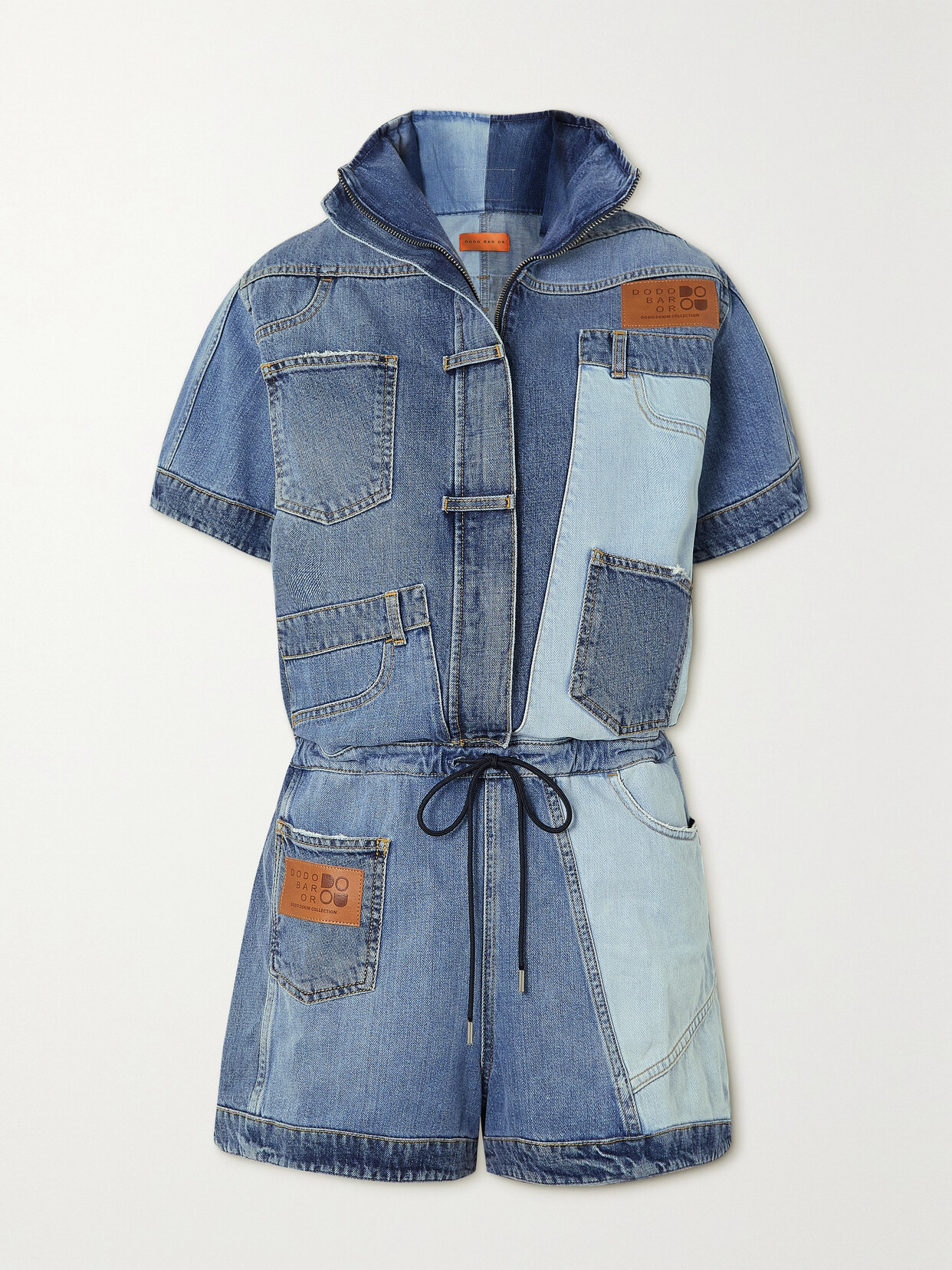 Dodo Bar Or - Robinson Appliquéd Patchwork Denim Playsuit - Blue