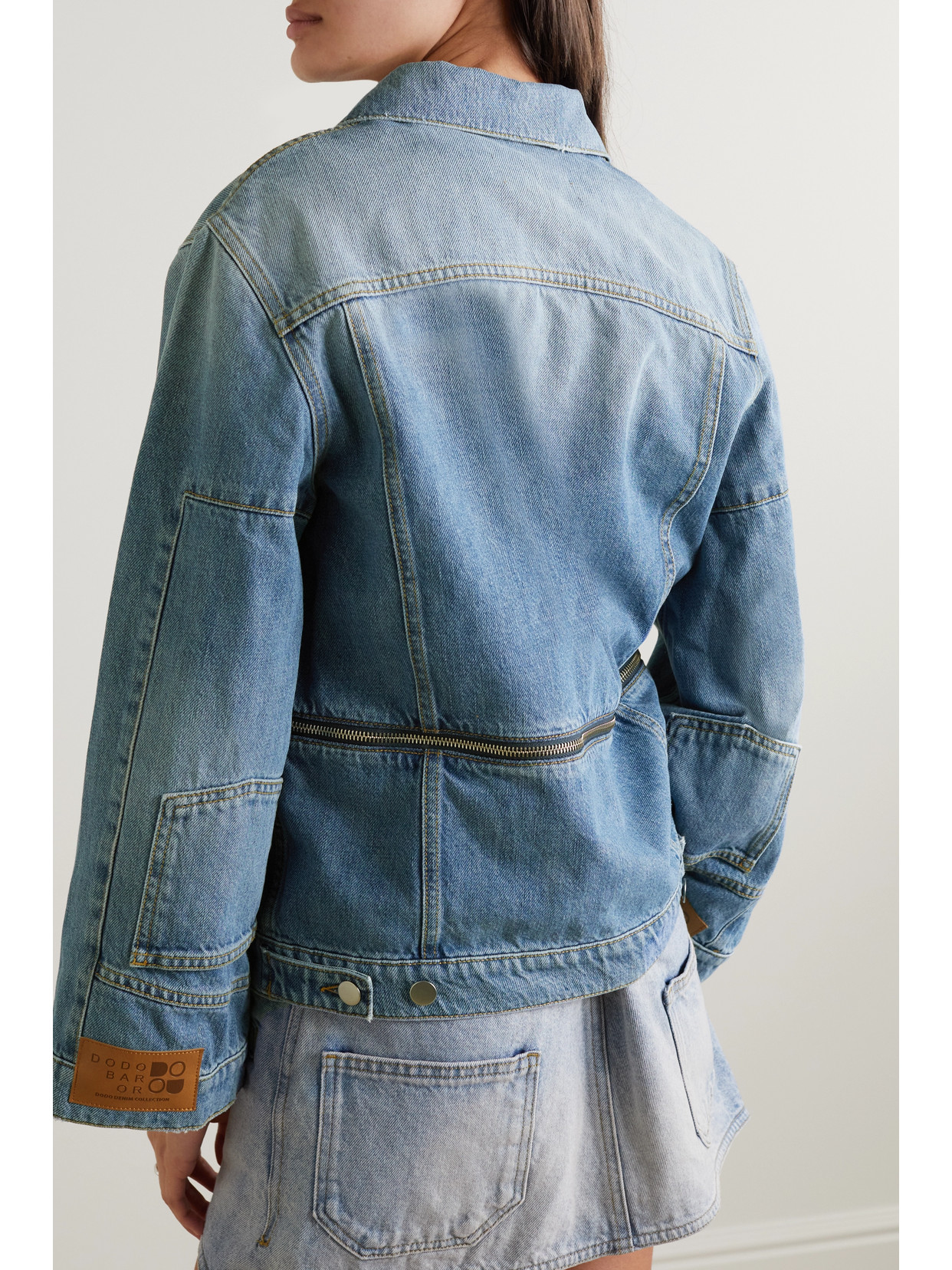 DODO BAR OR DYLAN ZIP-EMBELLISHED CONVERTIBLE DENIM JACKET