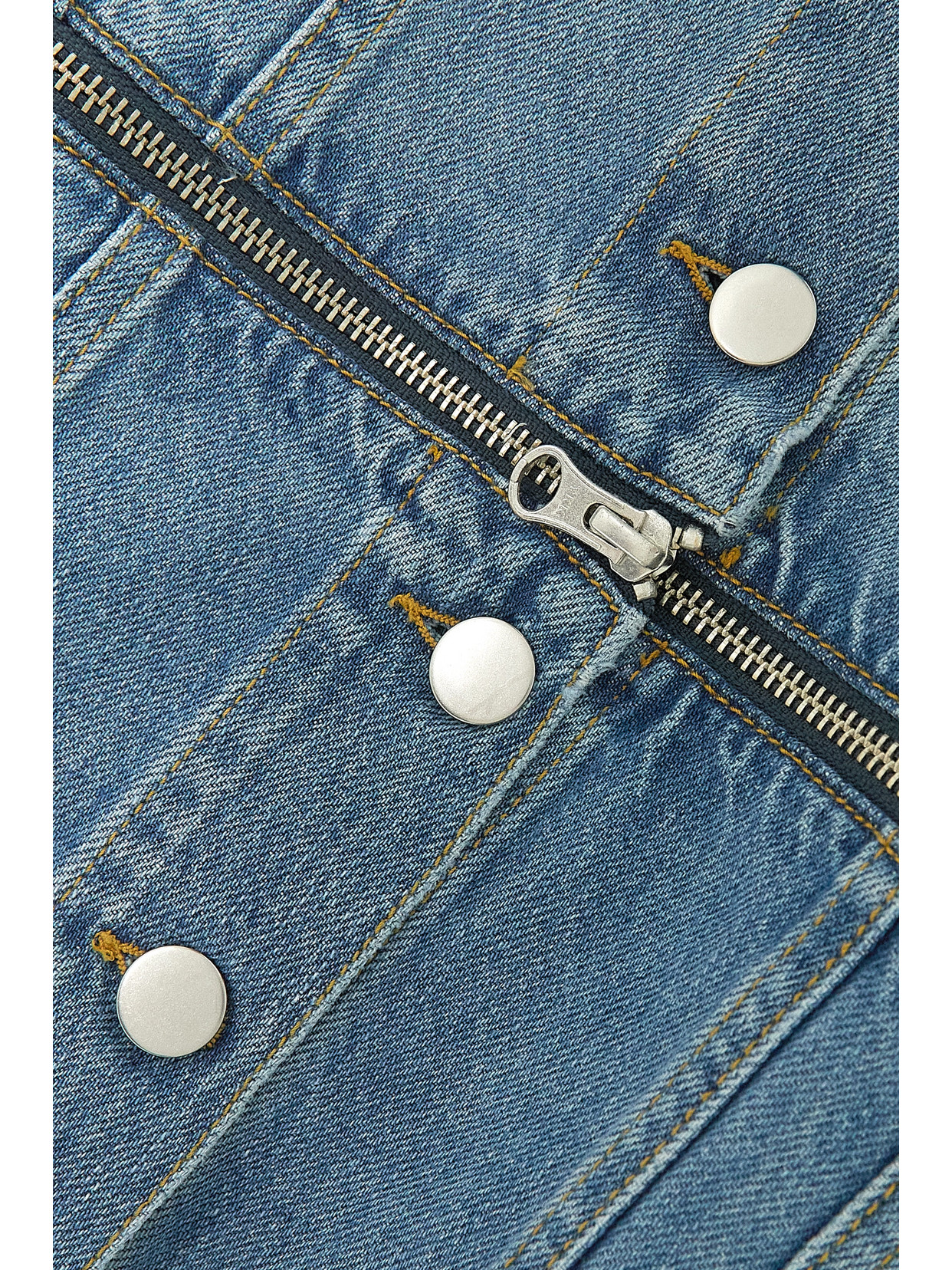 DODO BAR OR DYLAN ZIP-EMBELLISHED CONVERTIBLE DENIM JACKET