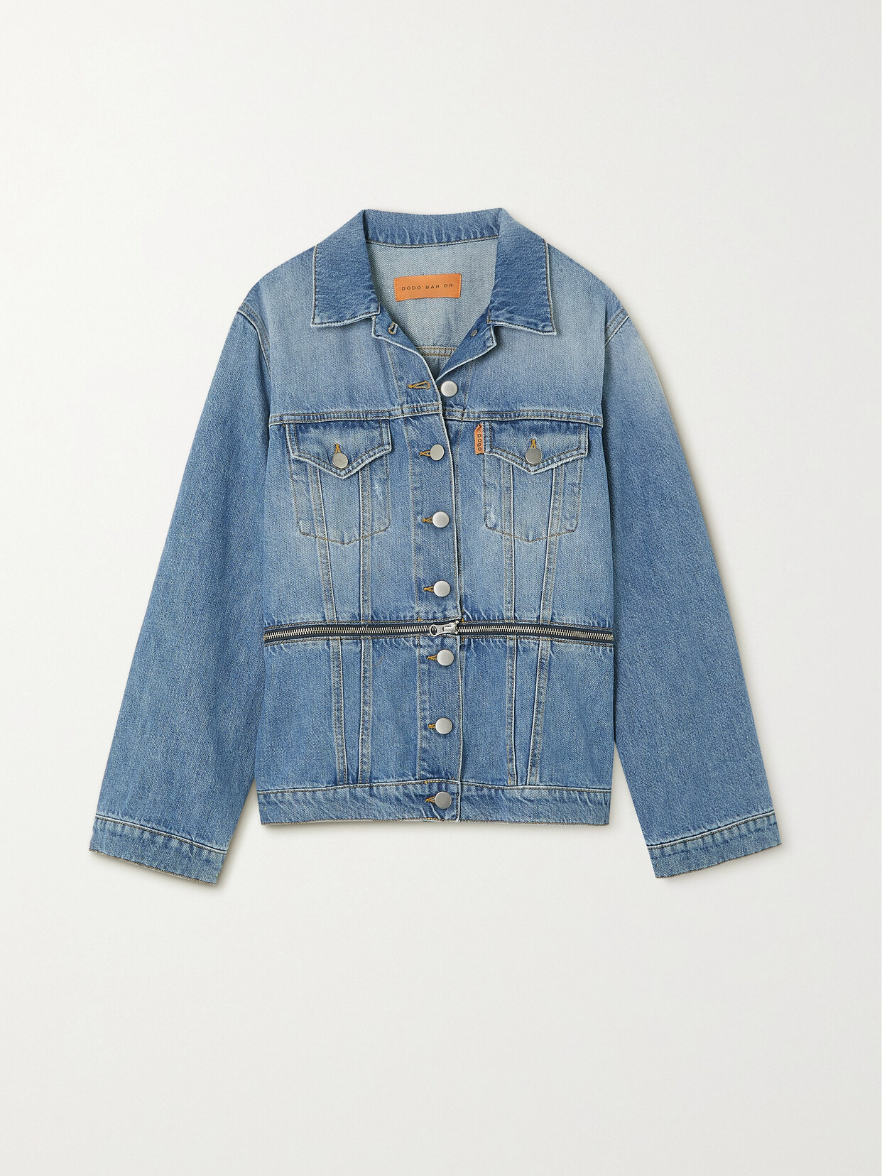 DODO BAR OR DYLAN ZIP-EMBELLISHED CONVERTIBLE DENIM JACKET