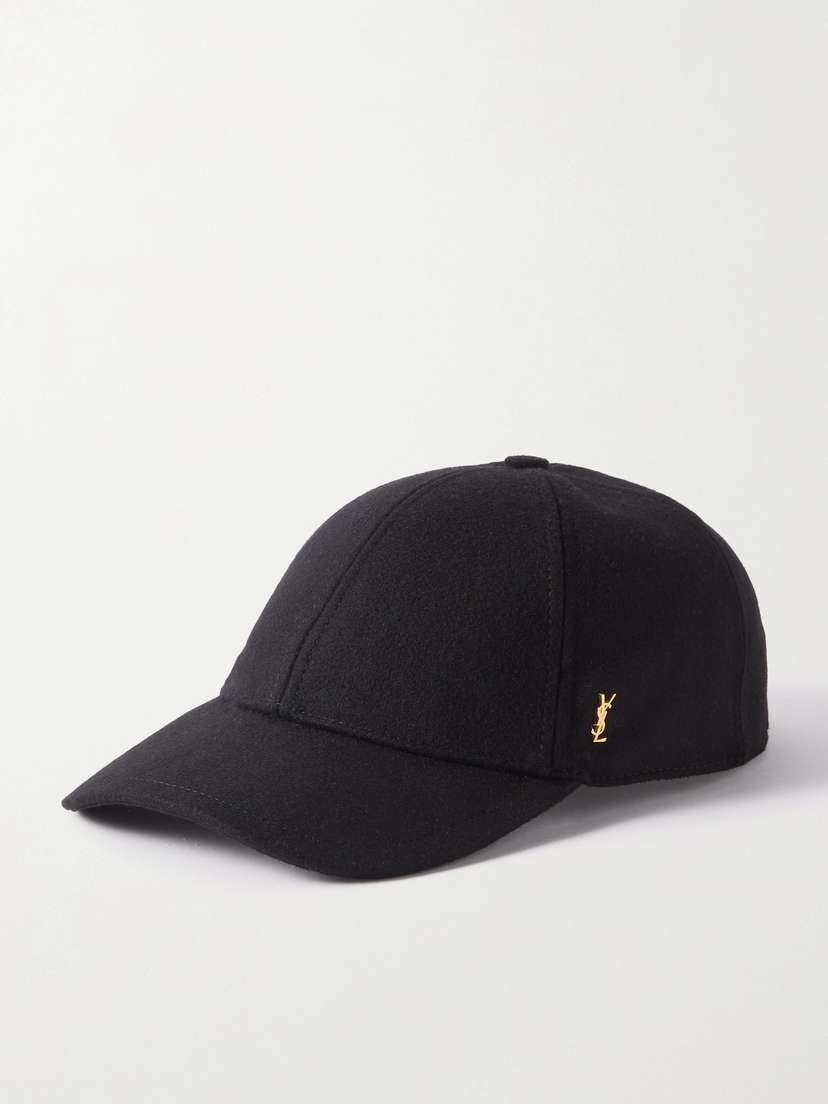 Saint Laurent Embellished Wool-blend Felt Baseball Cap