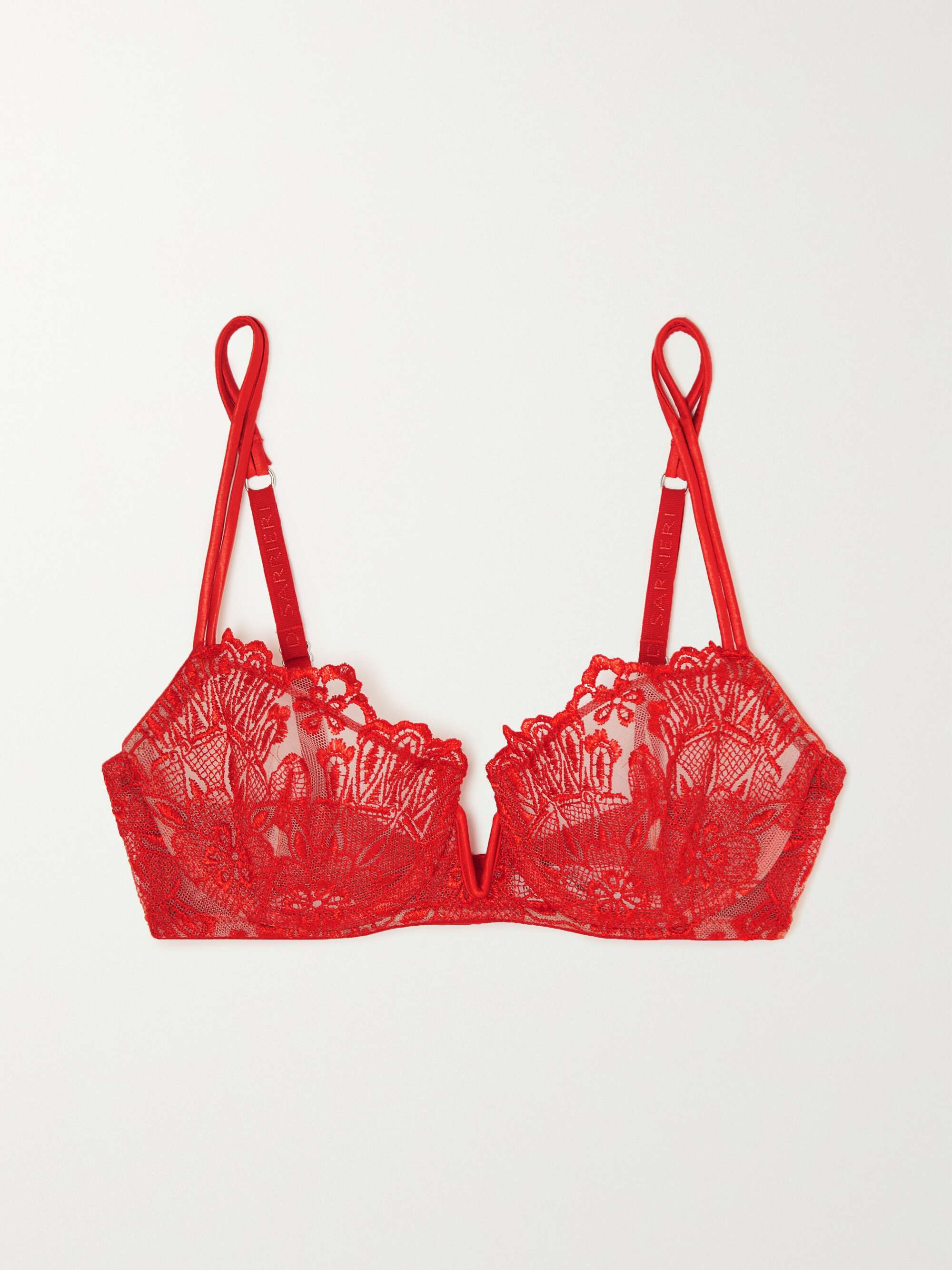 I.D. SARRIERI Crossette embroidered tulle underwired bra