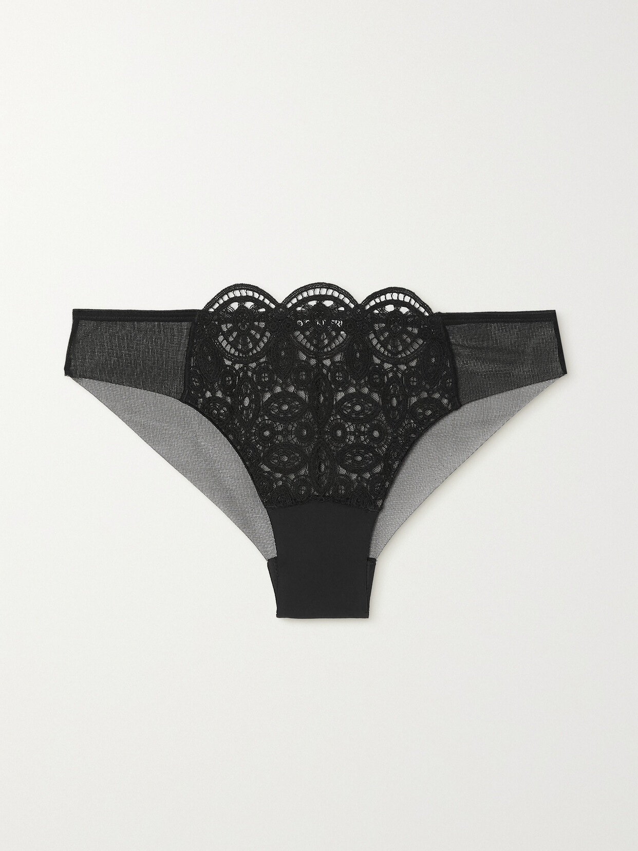 I.D. Sarrieri - + Net Sustain Kaleidoscope Stretch-tulle And Lace Briefs - Black