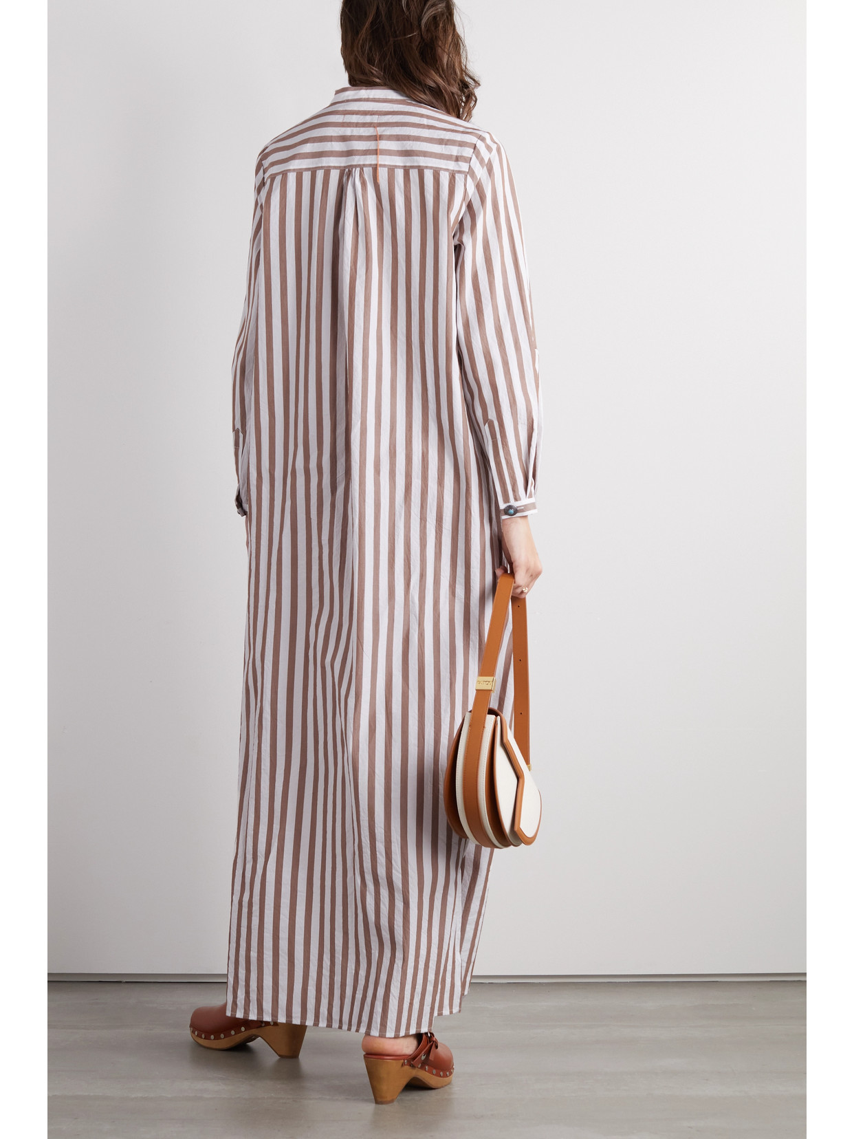Fortela Valery Striped Embellished Cotton-voile Maxi Dress In Red