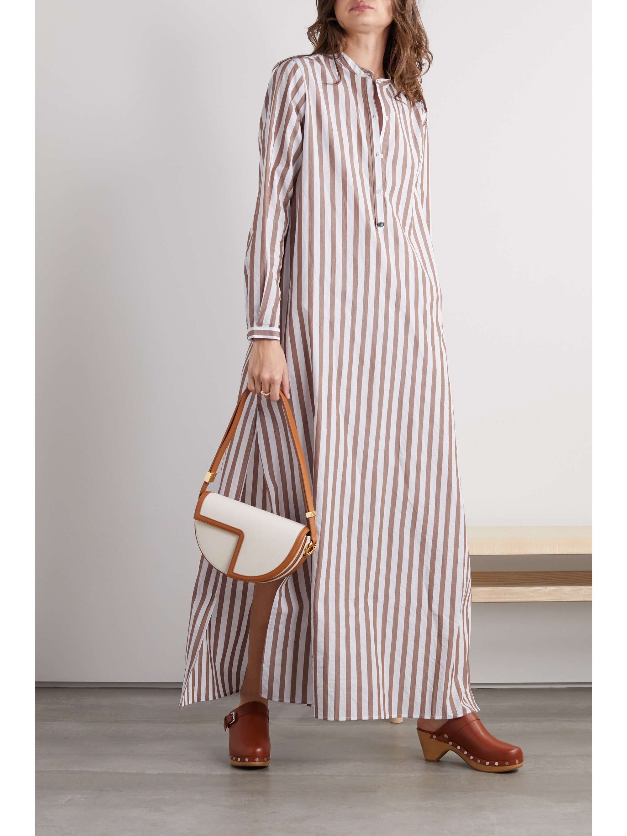 FORTELA Valery striped embellished cotton-voile maxi dress | NET-A-PORTER