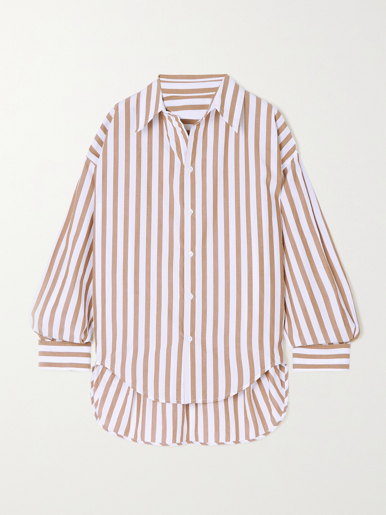 Fortela - Amy Oversized Striped Cotton Shirt - Red