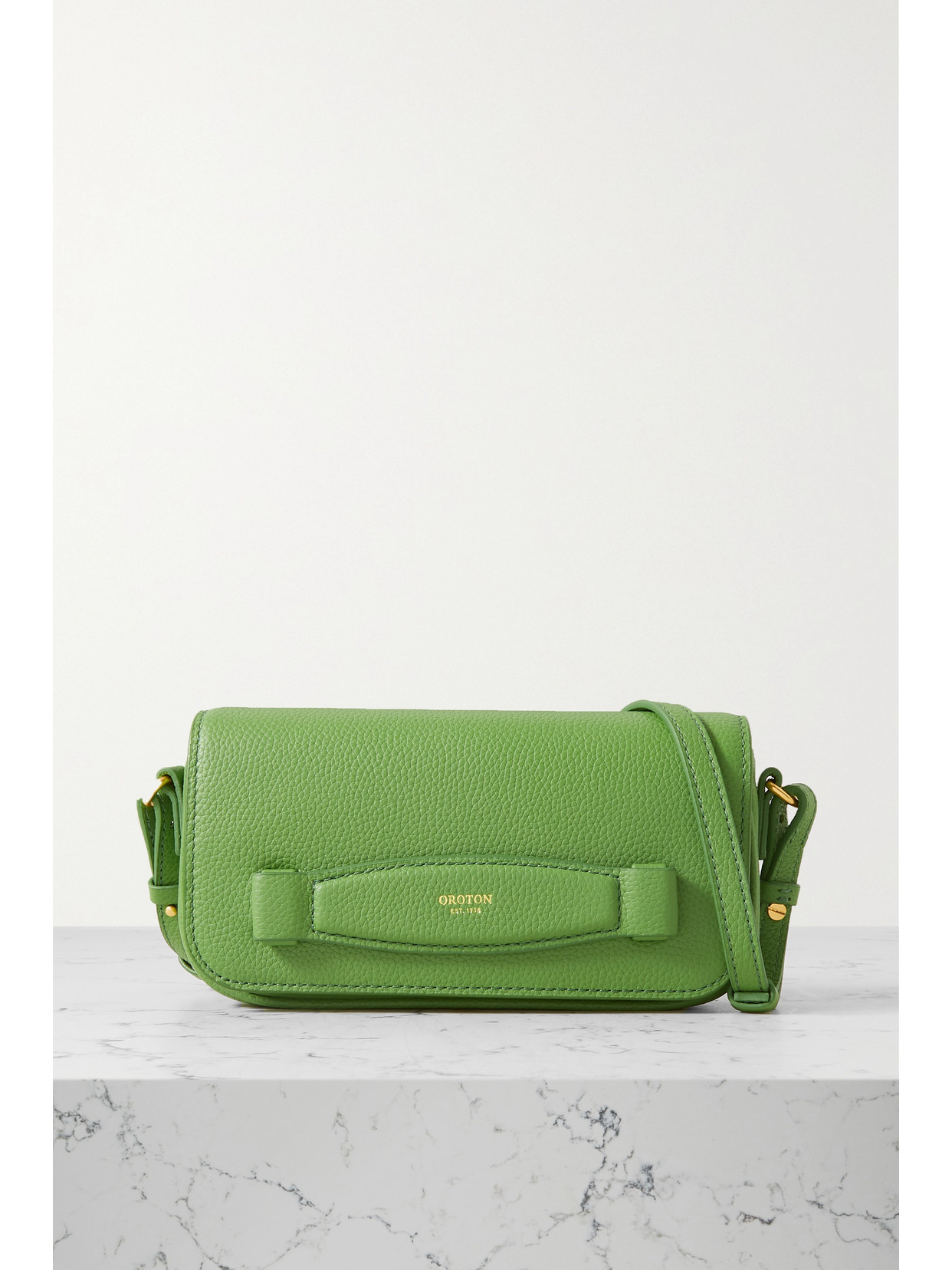 Oroton - Robyn Textured-leather Shoulder Bag - Green