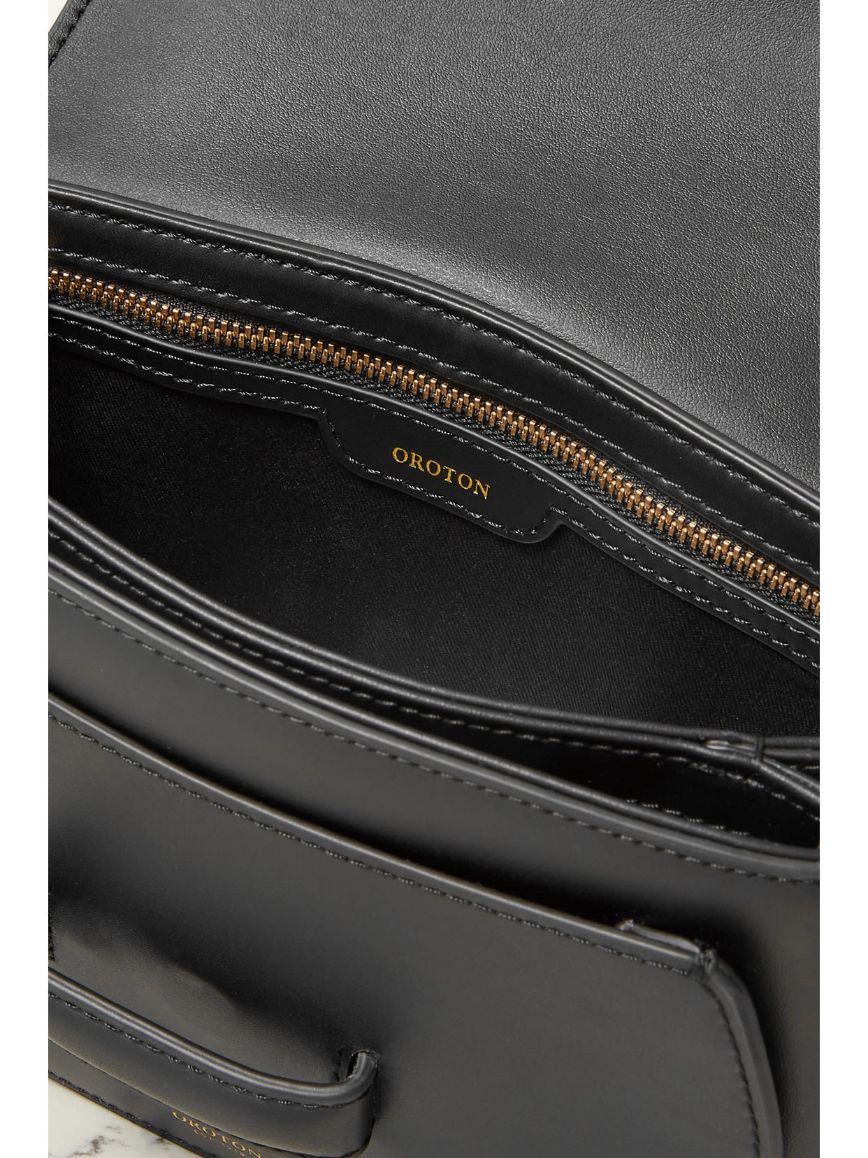 Oroton Carter Small Leather Shoulder Bag In Black ModeSens