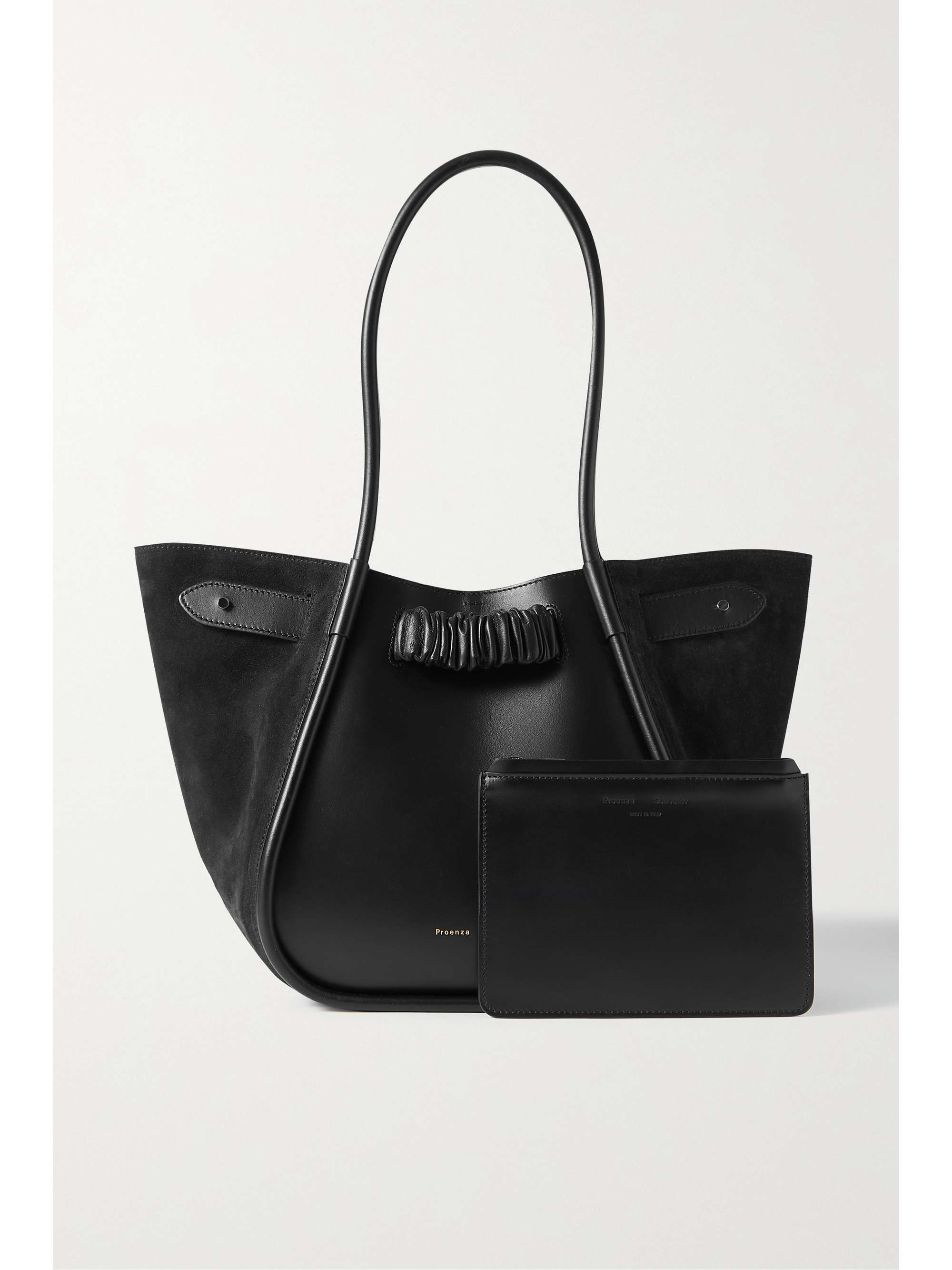 PROENZA SCHOULER Ruched large paneled leather and suede tote