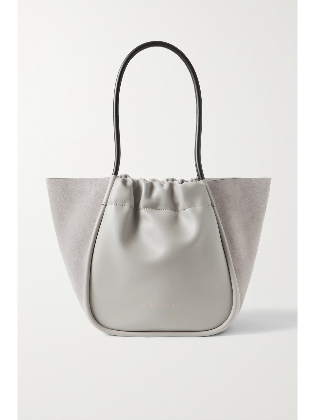 Proenza Schouler - Ruched Suede And Leather Tote - Gray