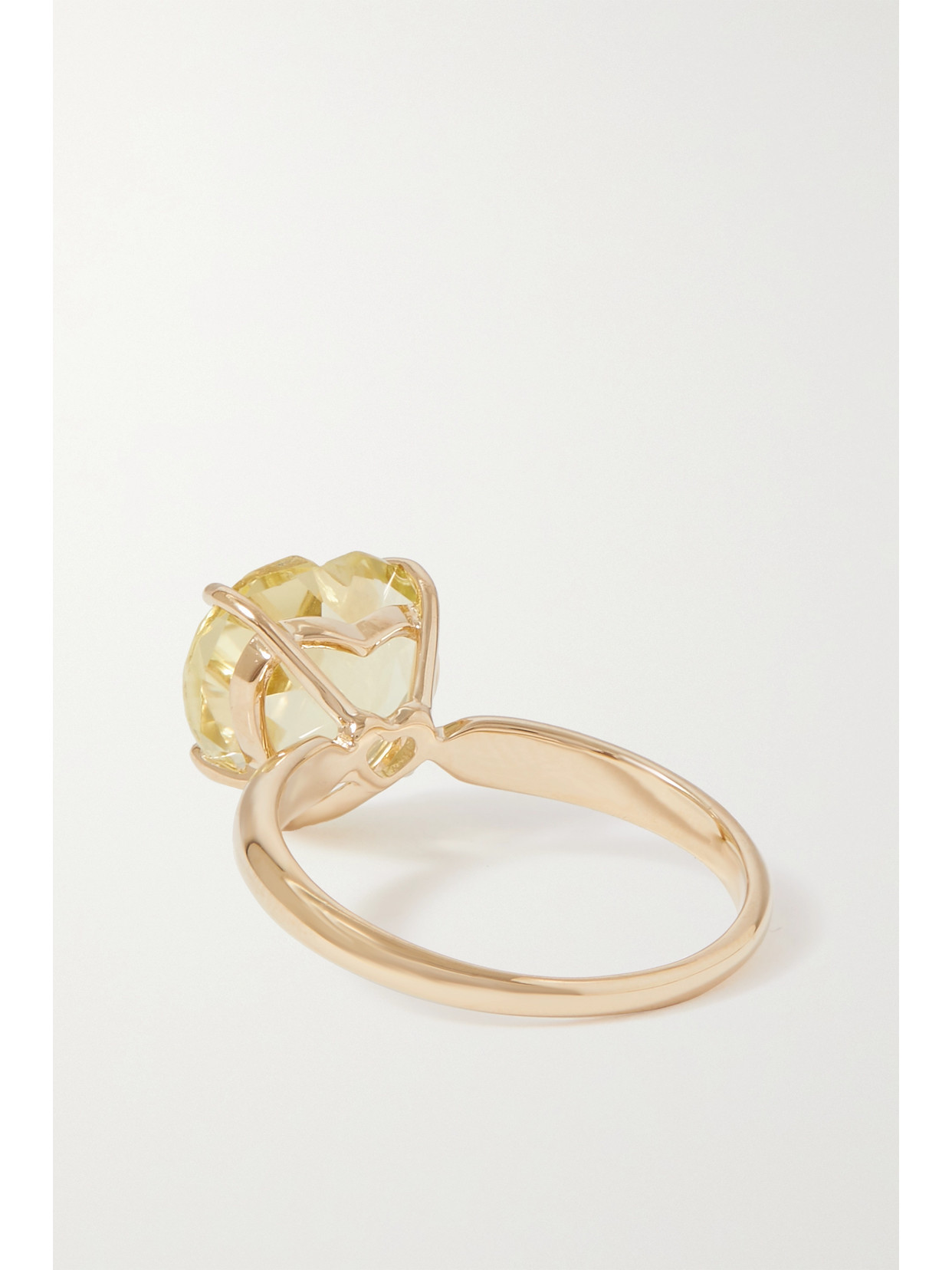 Shop Fry Powers Rainbow Heart 14-karat Gold And Citrine Ring In Yellow