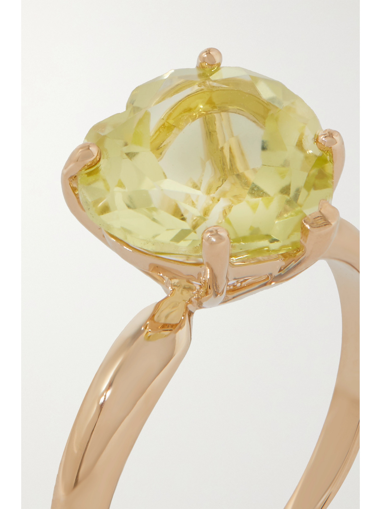Fry Powers Rainbow Heart 14-karat Gold And Citrine Ring In Yellow