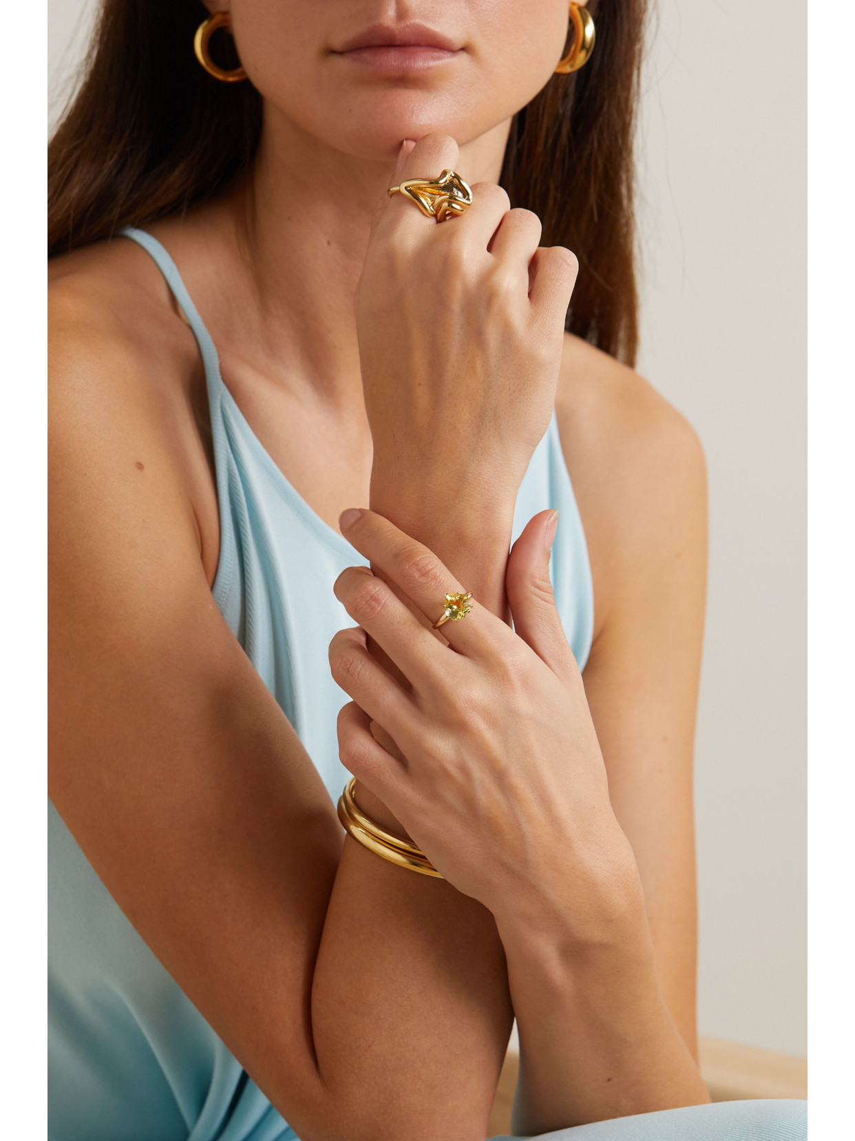 Fry Powers Rainbow Heart 14-karat Gold And Citrine Ring In Yellow