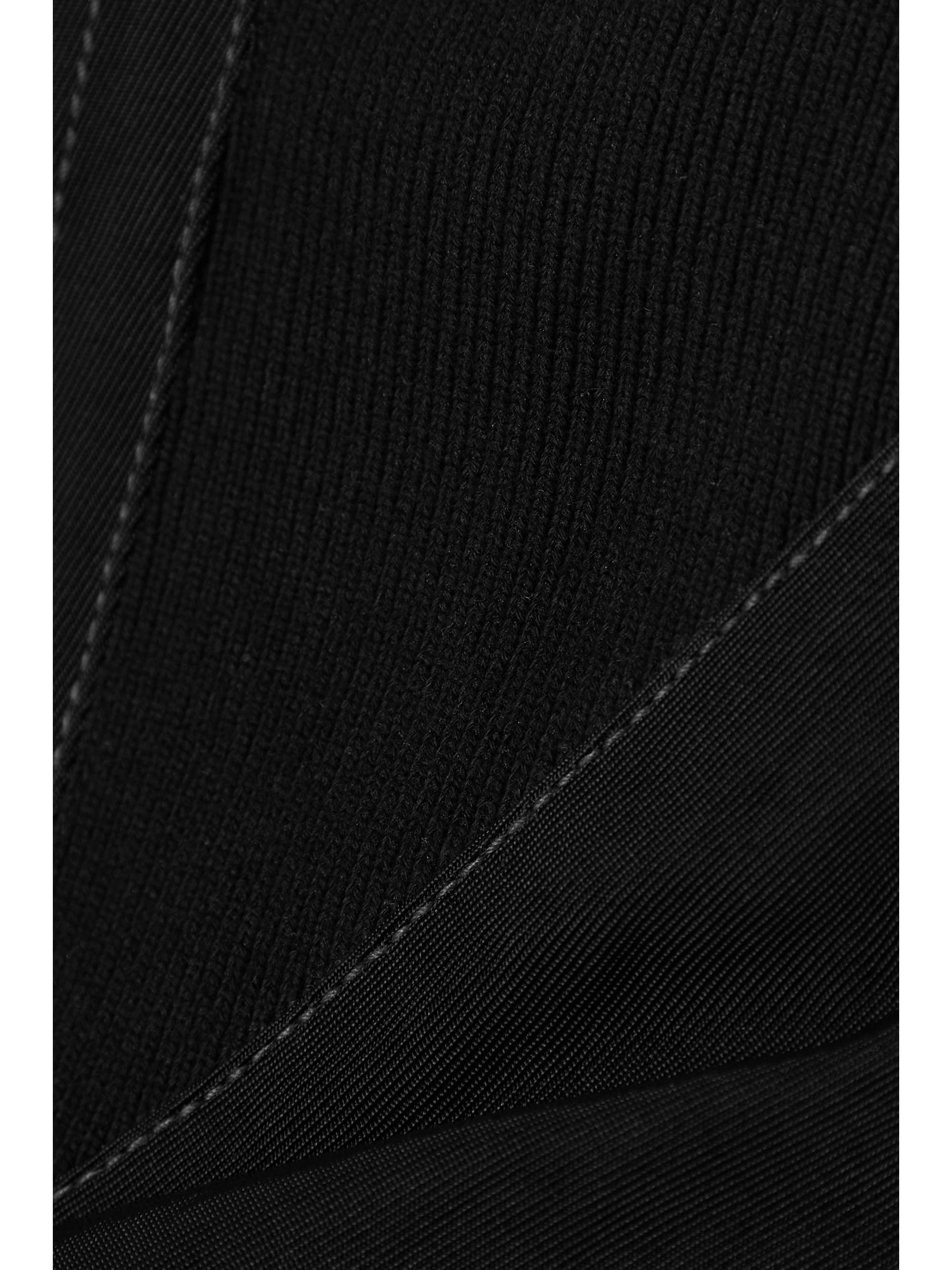 DION LEE Split Rib strapless paneled faille and ribbed cotton-blend corset