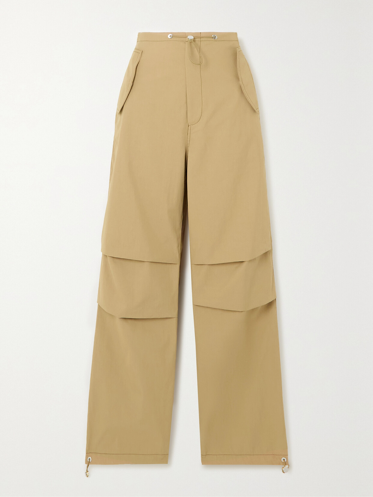 DION LEE TOGGLE PARACHUTE COTTON-BLEND TWILL STRAIGHT-LEG CARGO PANTS