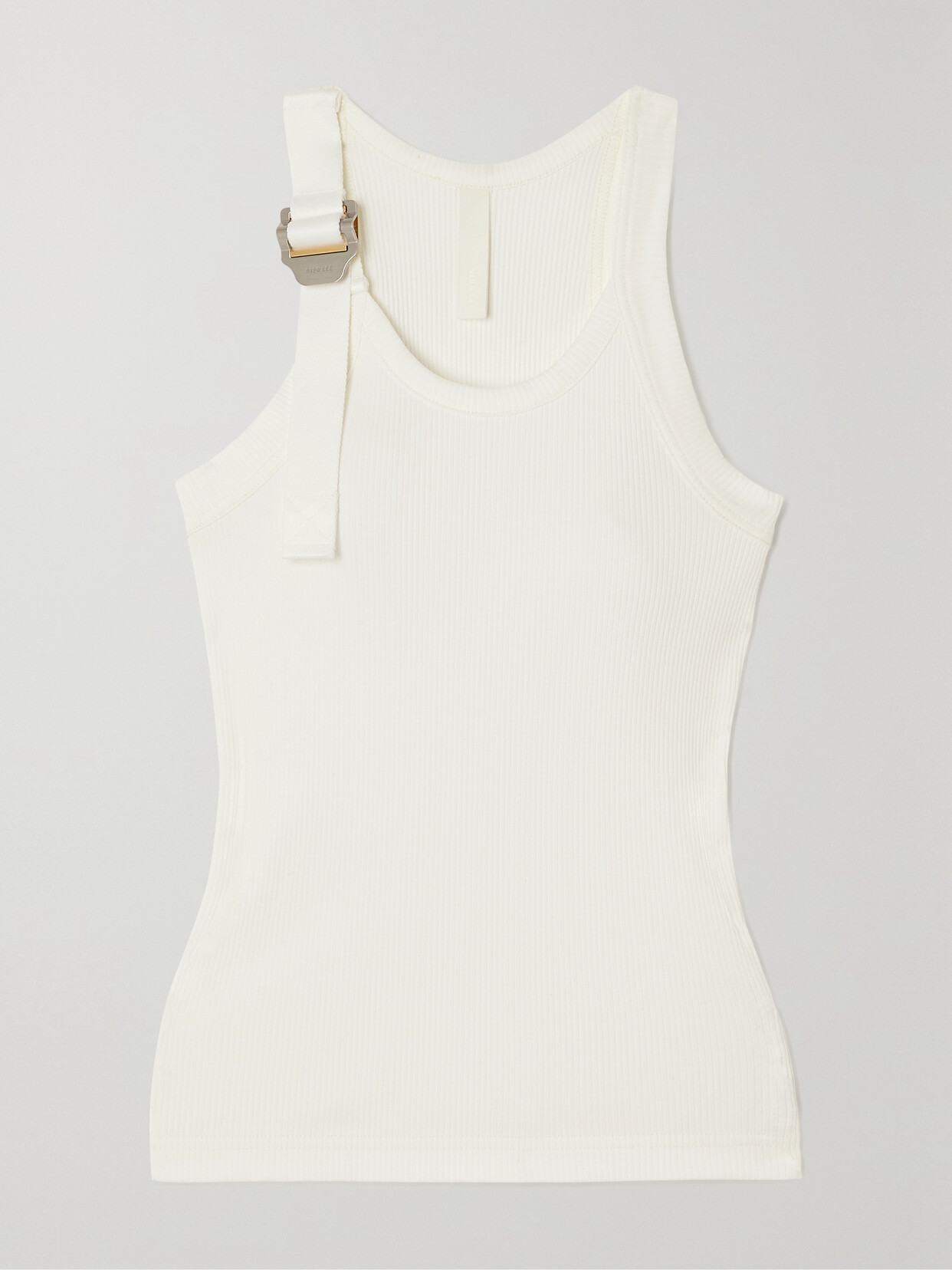 Dion Lee - Buckled Grosgrain-trimmed Ribbed Stretch-cotton Jersey Tank - Ivory