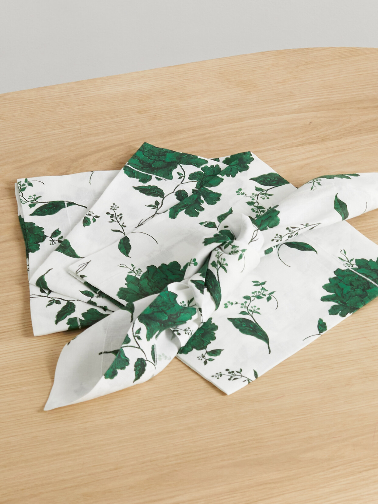 Emilia Wickstead - Set Of Four Floral-print Linen Napkins - White