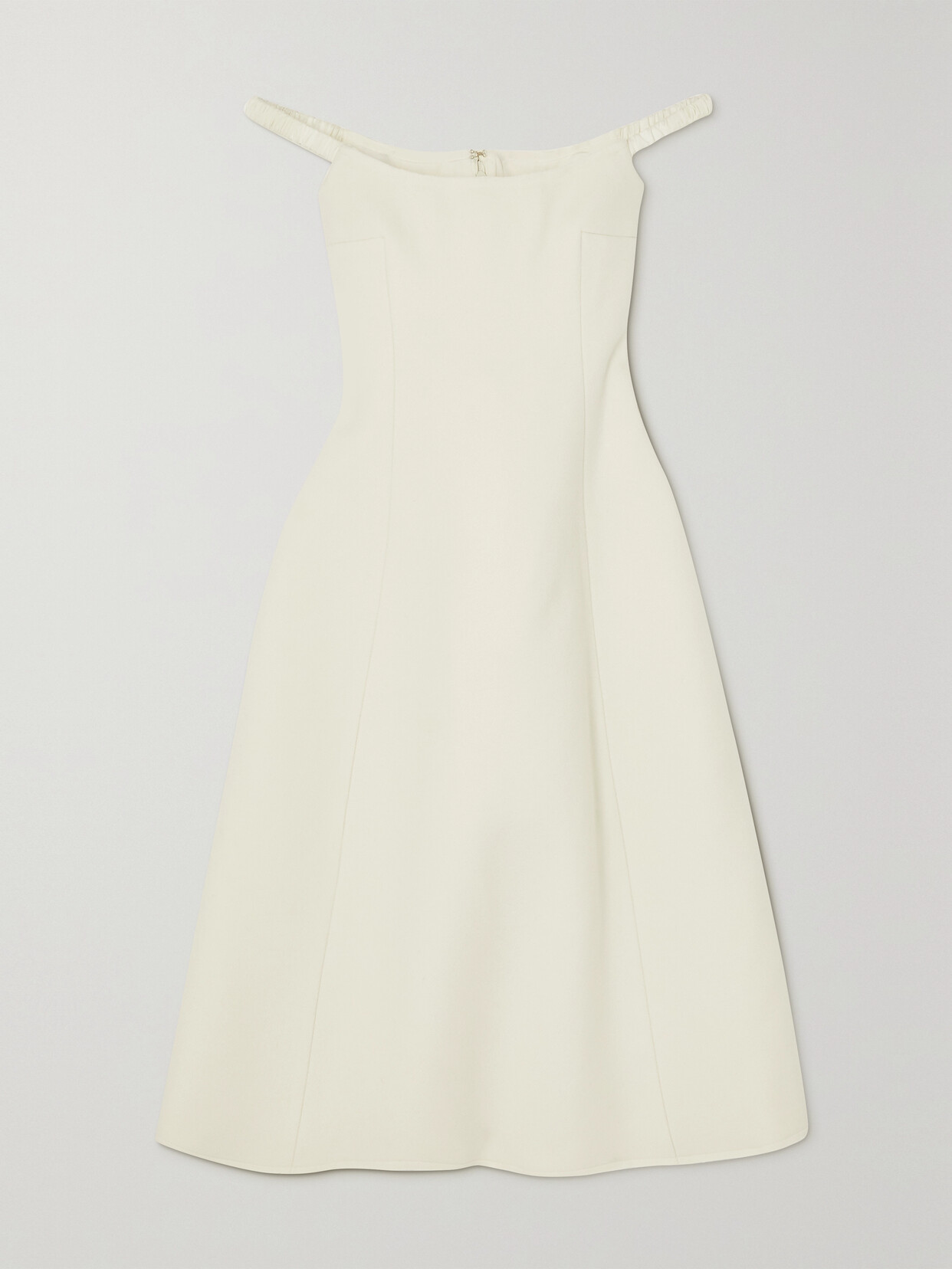 Khaite - Uma Off-the-shoulder Melton Wool-blend Midi Dress - Cream