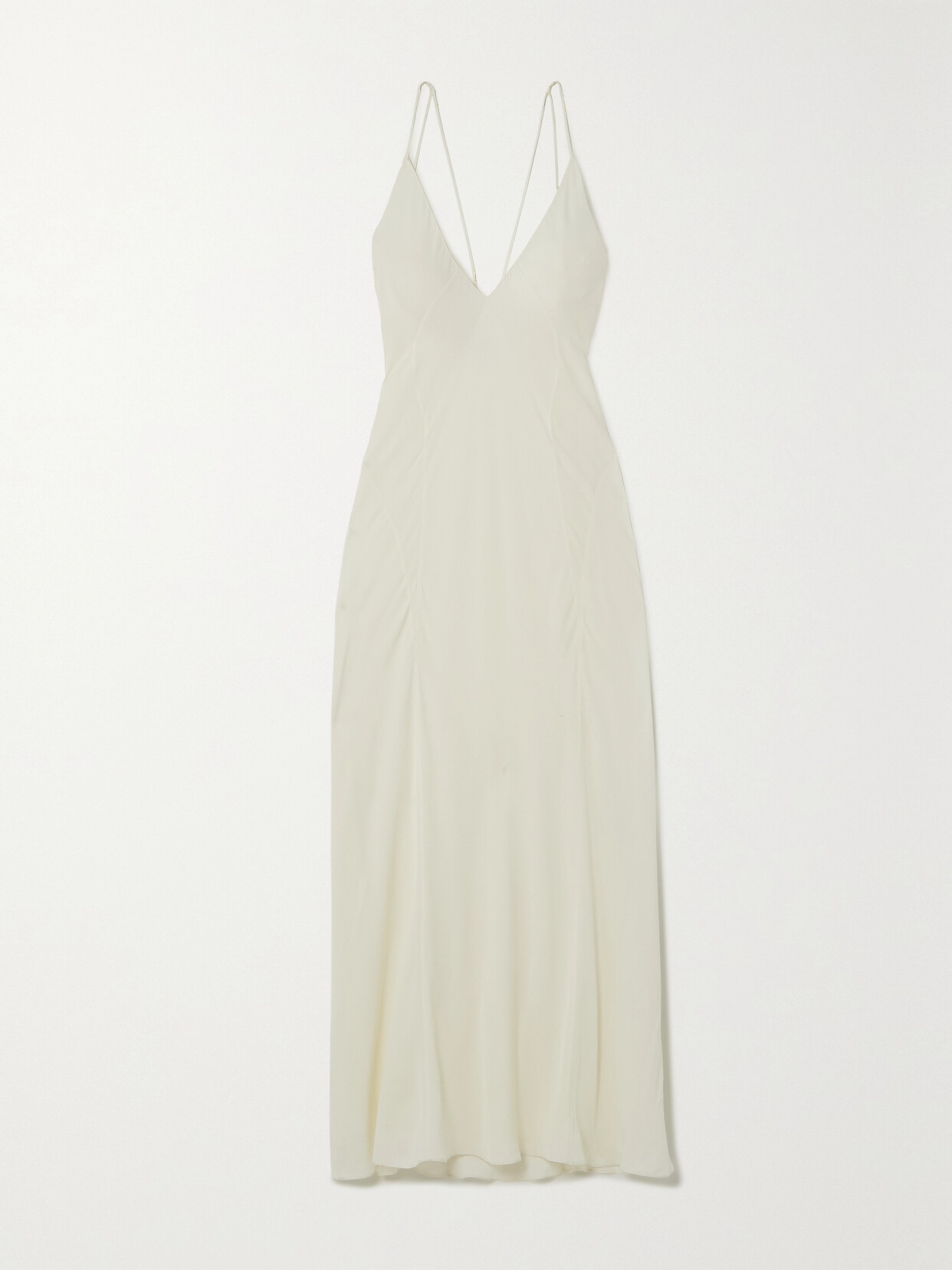 Shop Khaite Carina Silk-georgette Maxi Dress In Cream