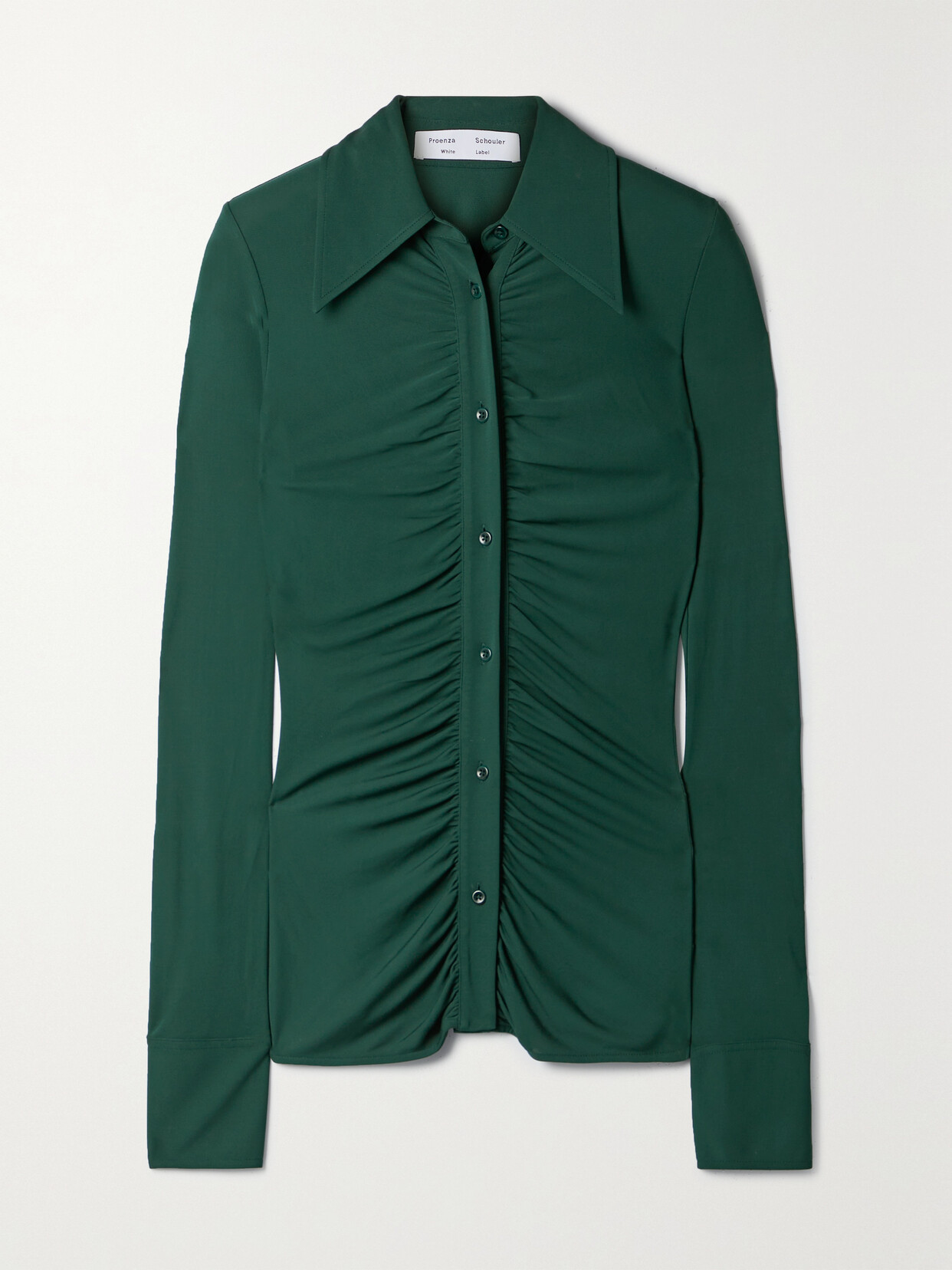 Proenza Schouler White Label - Ruched Woven Top - Green