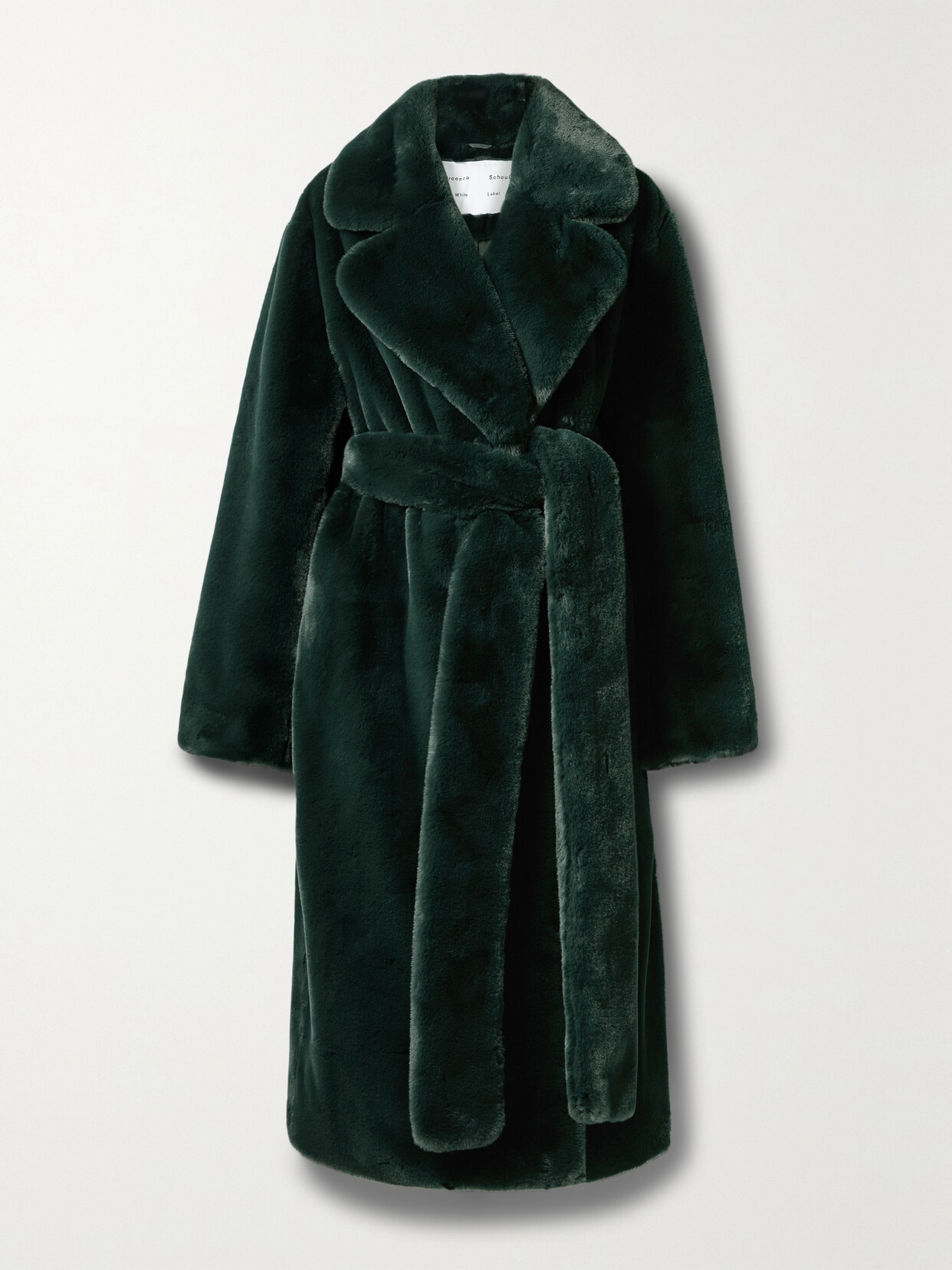 Proenza Schouler White Label - Belted Faux Fur Coat - Green