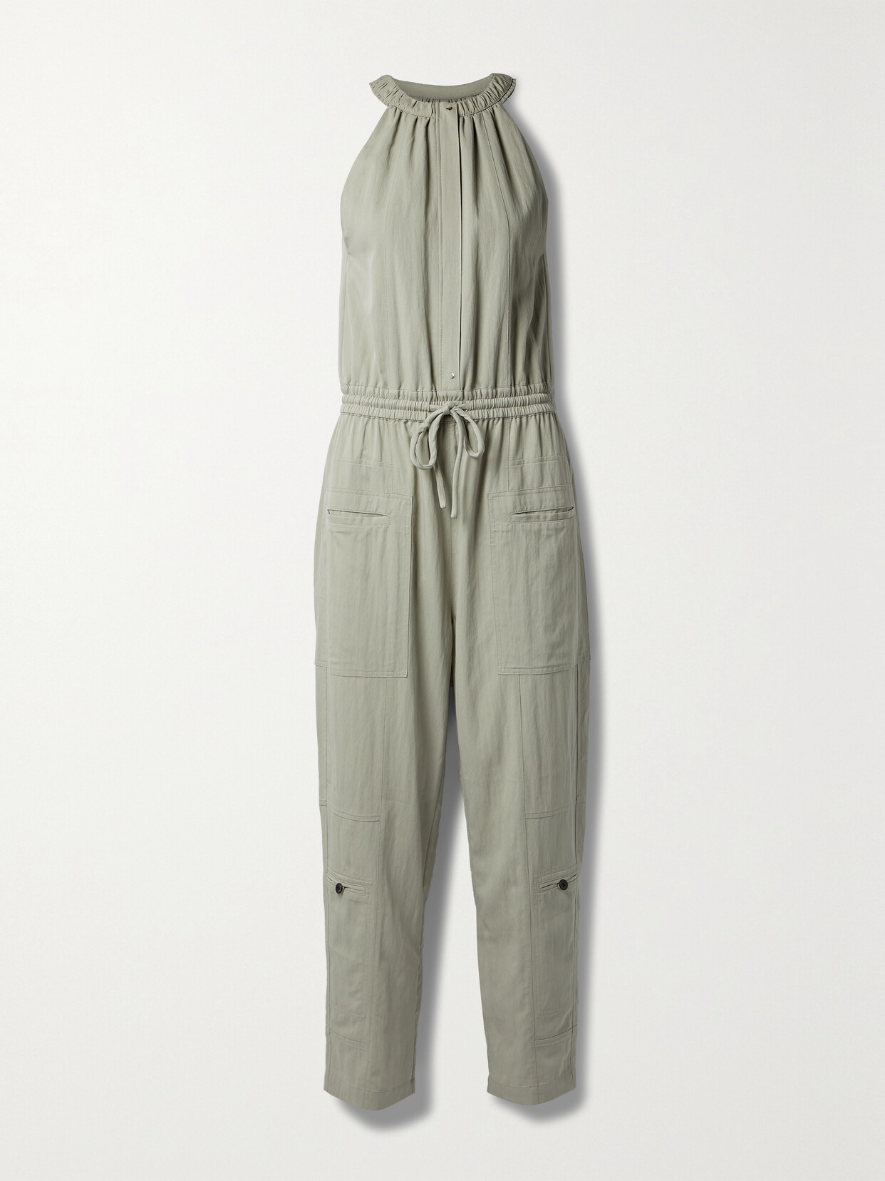 Proenza Schouler White Label - Gathered Grain De Poudre Jumpsuit - Green