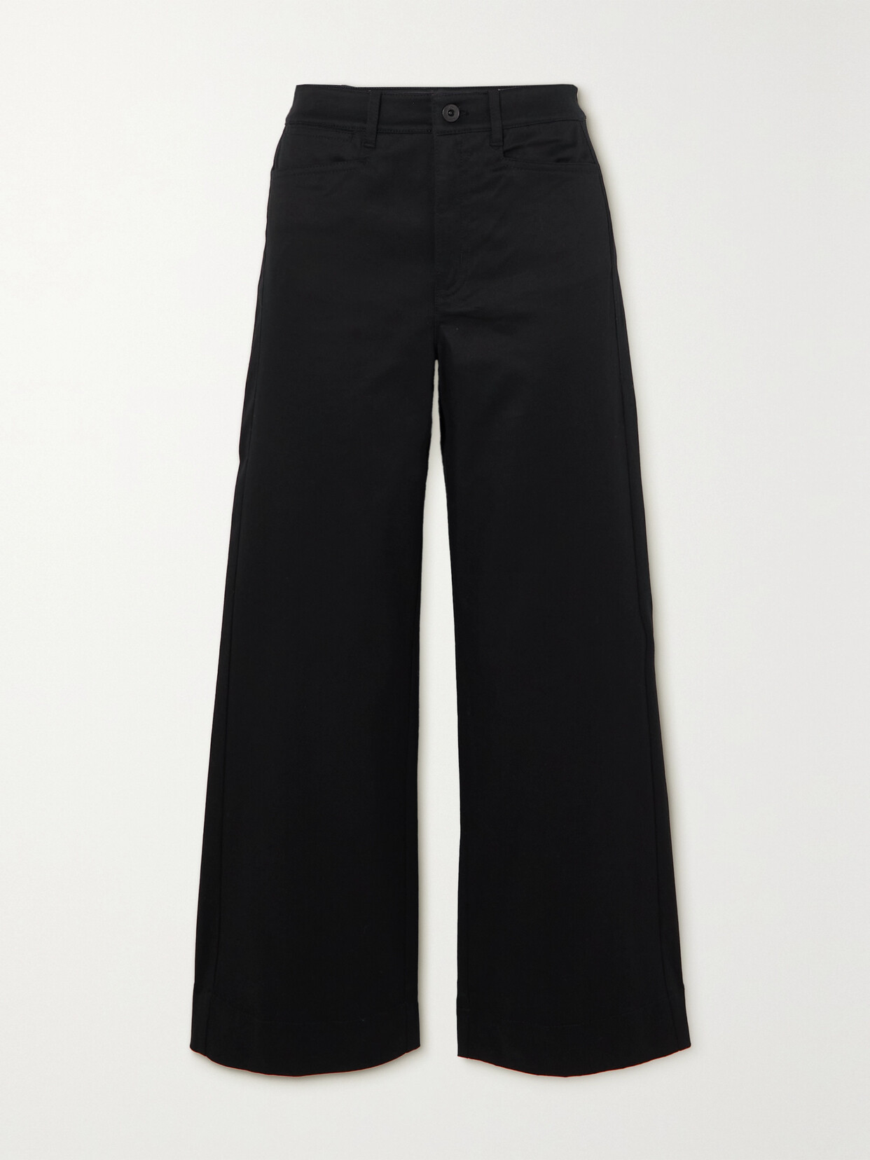 Proenza Schouler White Label - Cropped Cotton-blend Twill Wide-leg Pants - Black