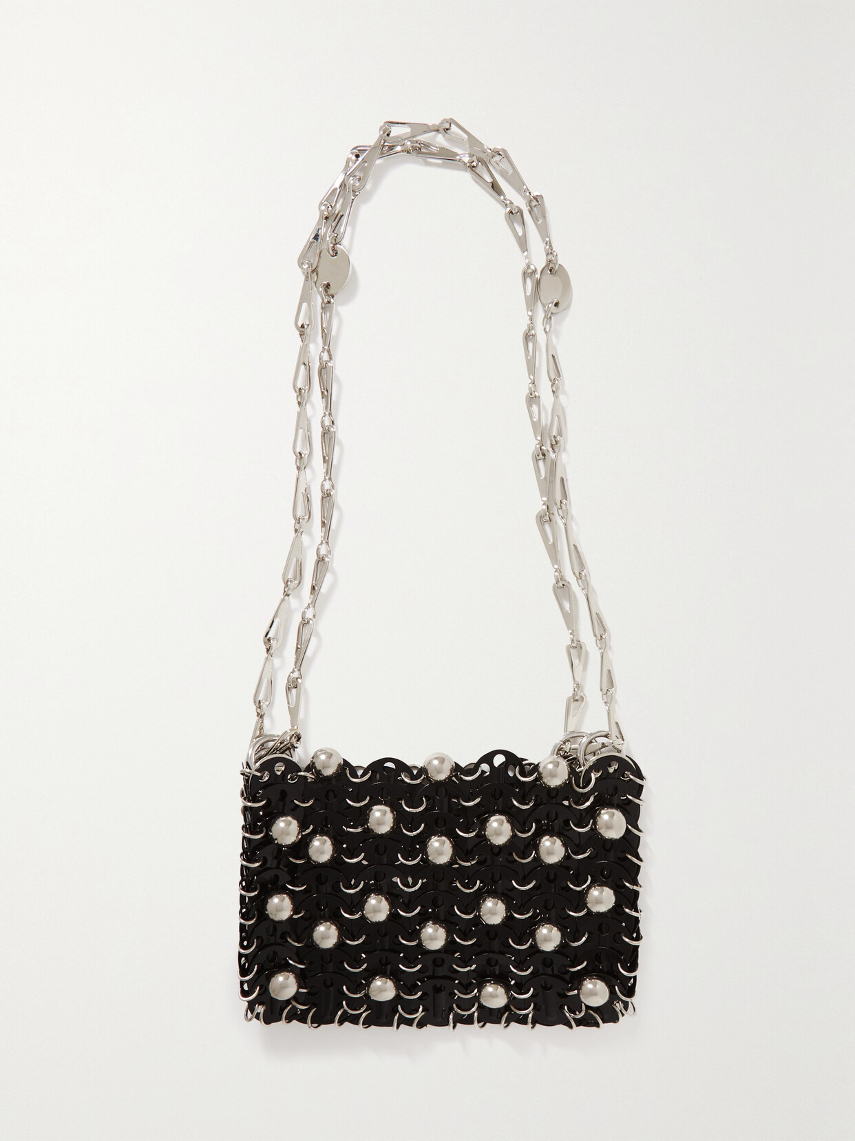 Rabanne 1969 Nano Embellished Chainmail Shoulder Bag In Black