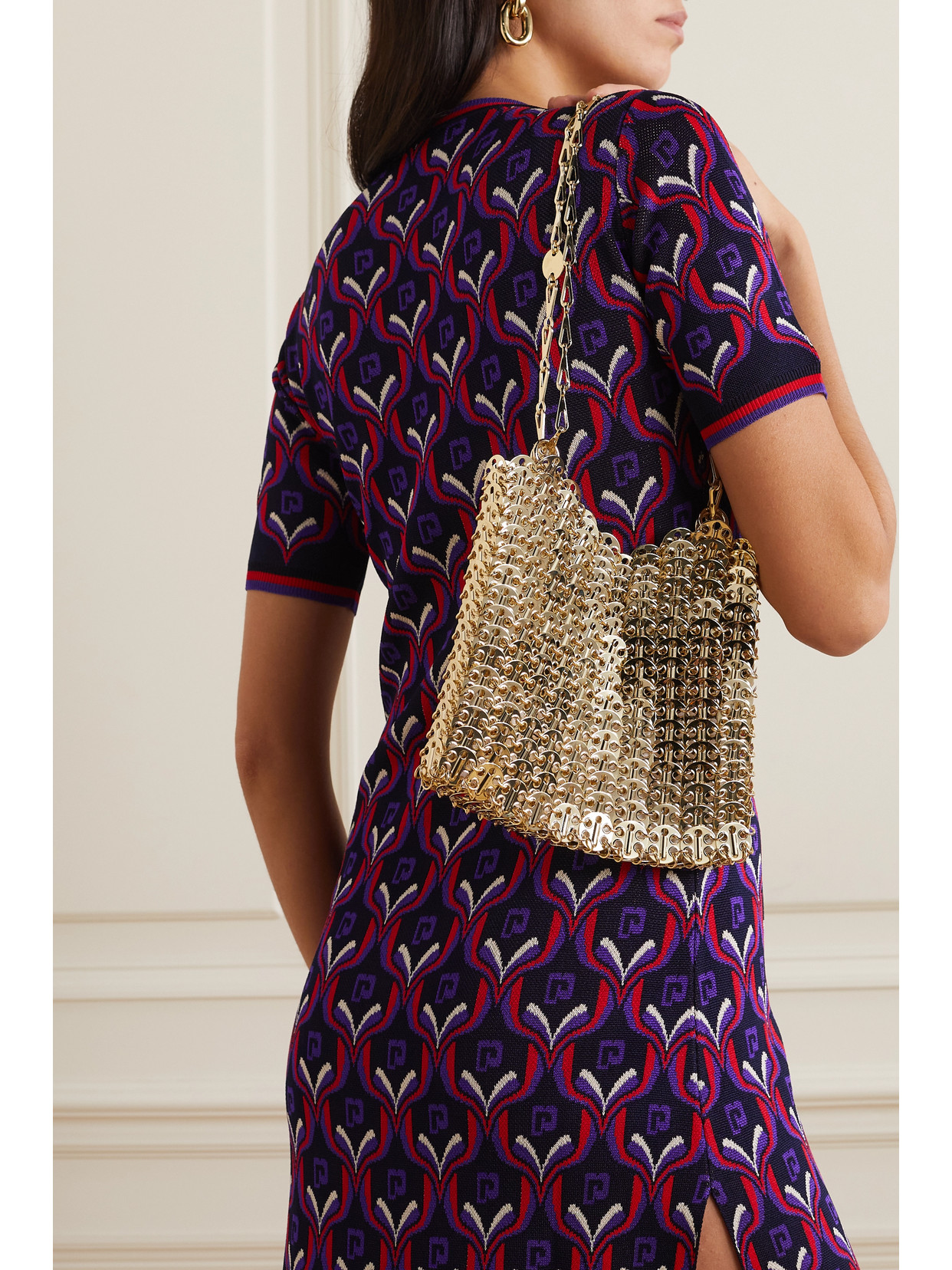 Shop Paco Rabanne 1969 Chainmail Shoulder Bag In Gold