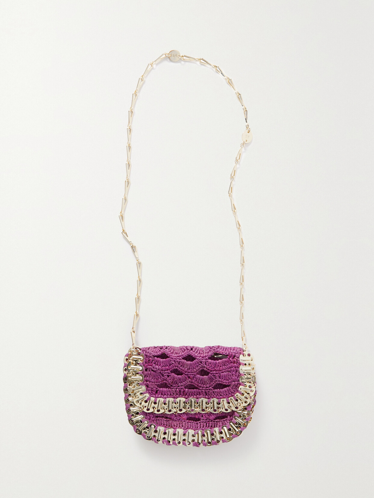 Rabanne Paillette-trimmed Raffia Shoulder Bag