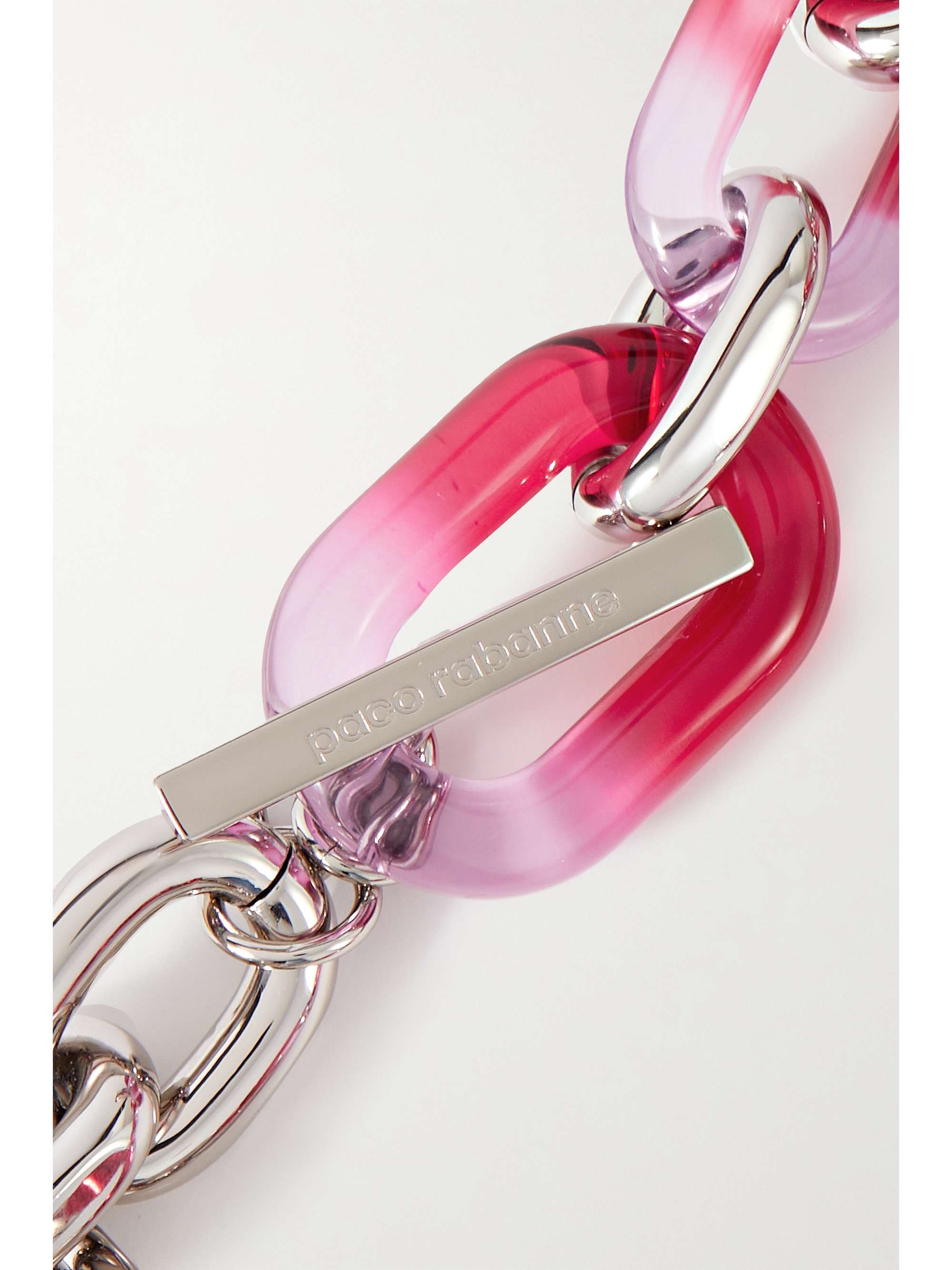 RABANNE XL Link Arty silver-tone resin necklace