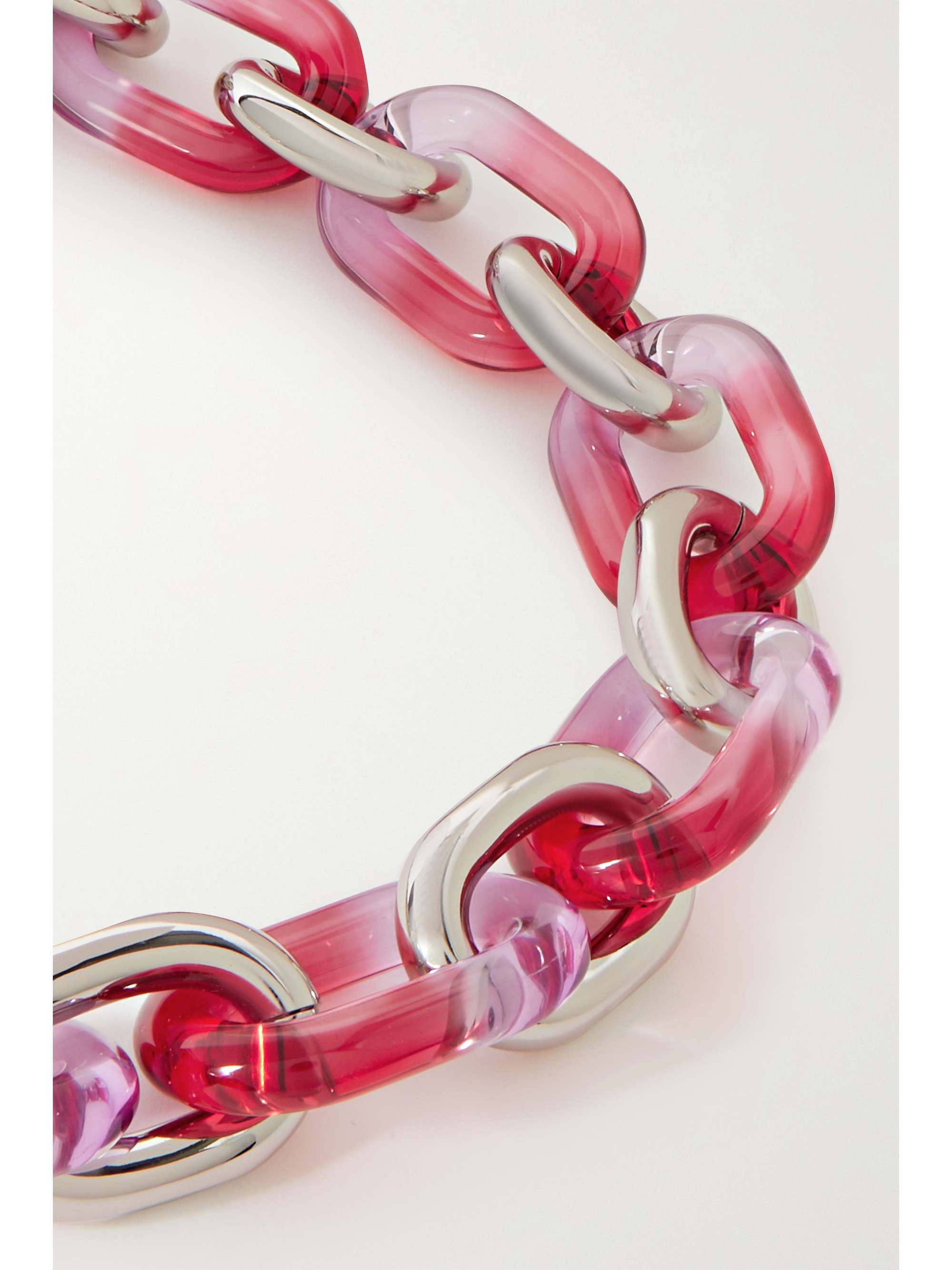 RABANNE XL Link Arty silver-tone resin necklace