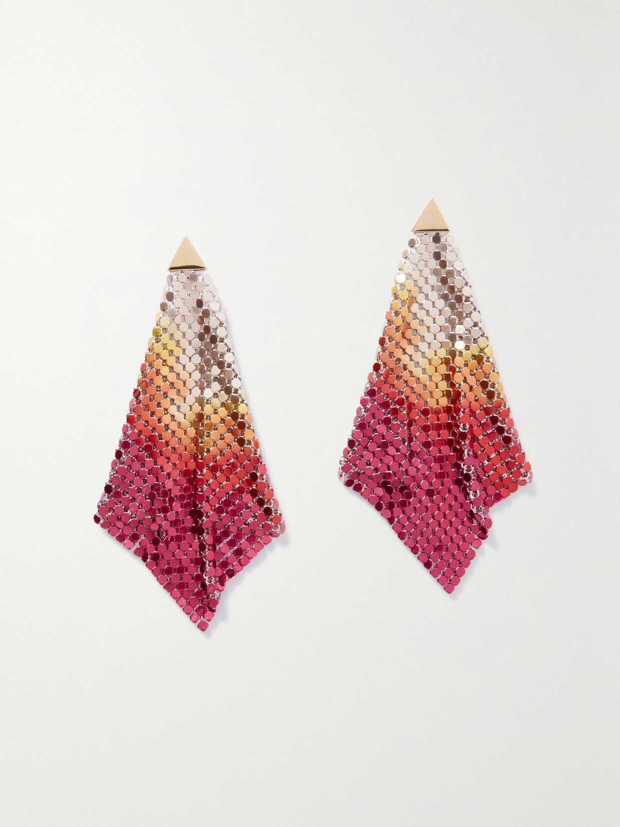 Paco Rabanne - Pixel Double Fl Chainmail Earrings - Red