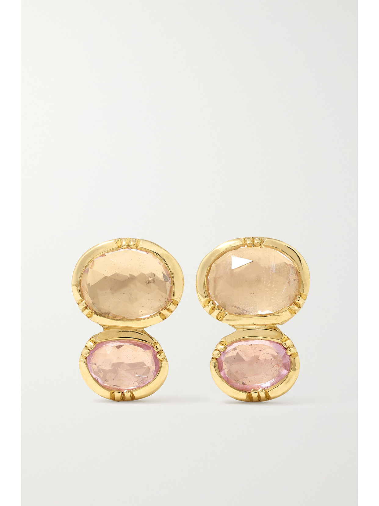 Brooke Gregson - Double Orbit 18-karat Gold, Sapphire And Morganite Earrings - Pink